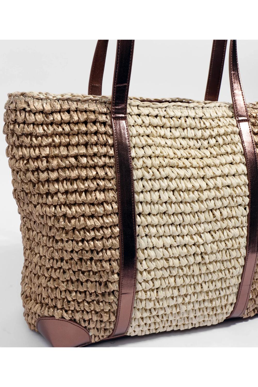 Bronze Pia Rossini Bronze Aragon - Straw Tote Bag - Cognac, Image 2 of 2
