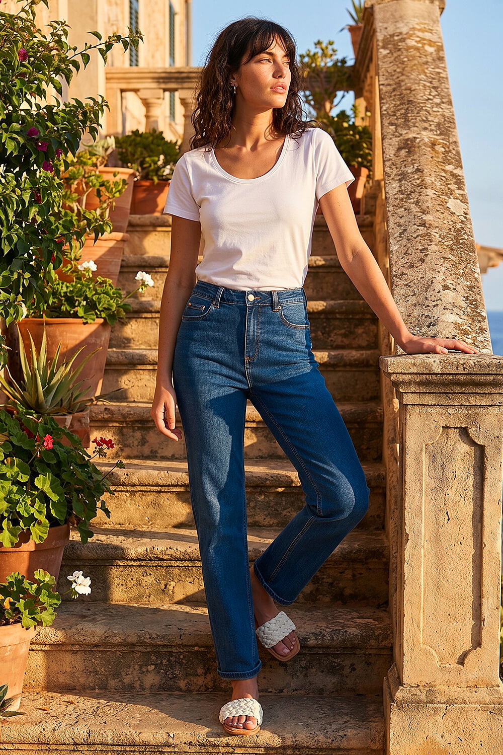 Indigo Straight Leg Stretch Jean, Image 3 of 4