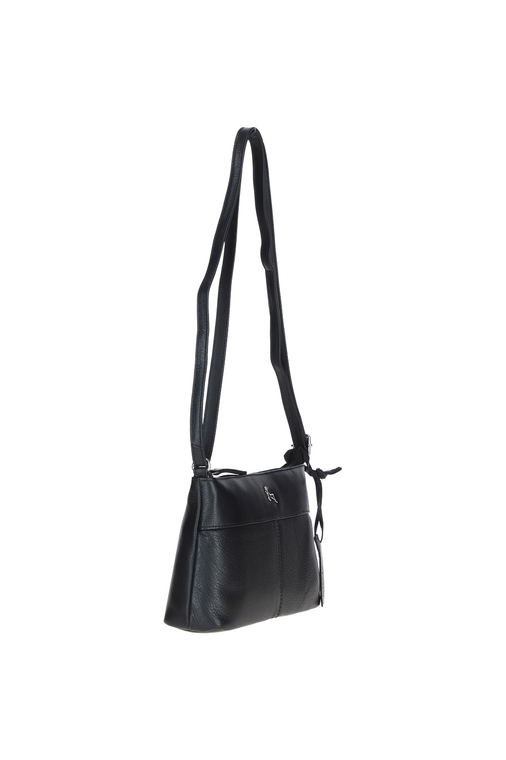 Black 'Dublin' Elegant Real Leather Crossbody Bag, Image 4 of 5