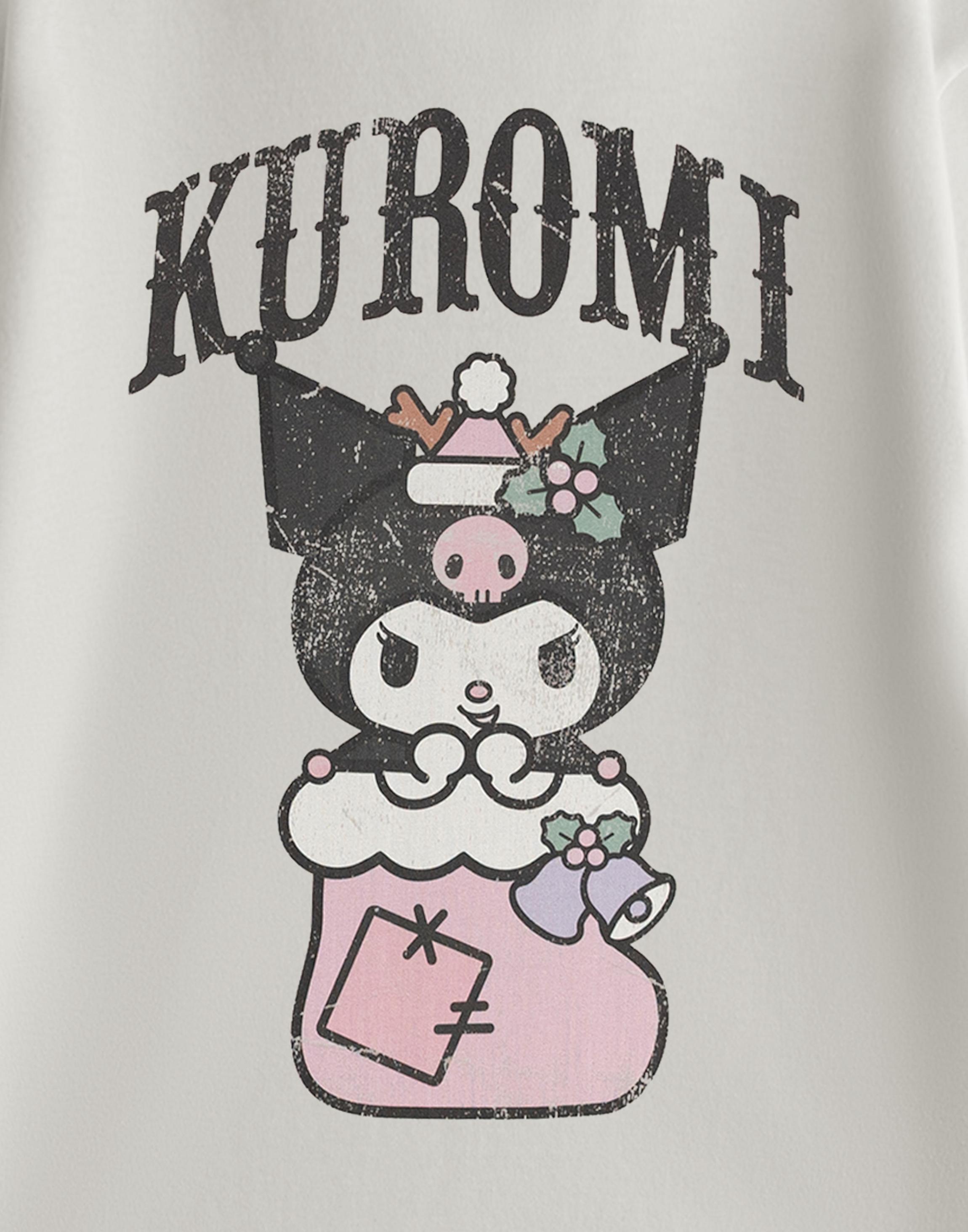 Light Grey Hello Kitty & Friends Kuromi Stocking T-Shirt, Image 6 of 6