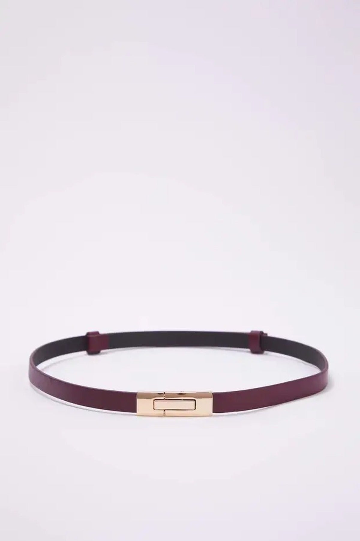 Multi WOVCOR Multi Double Pack Gold Rectangular Clasp Slim Faux Leather Belt, Image 4 of 4