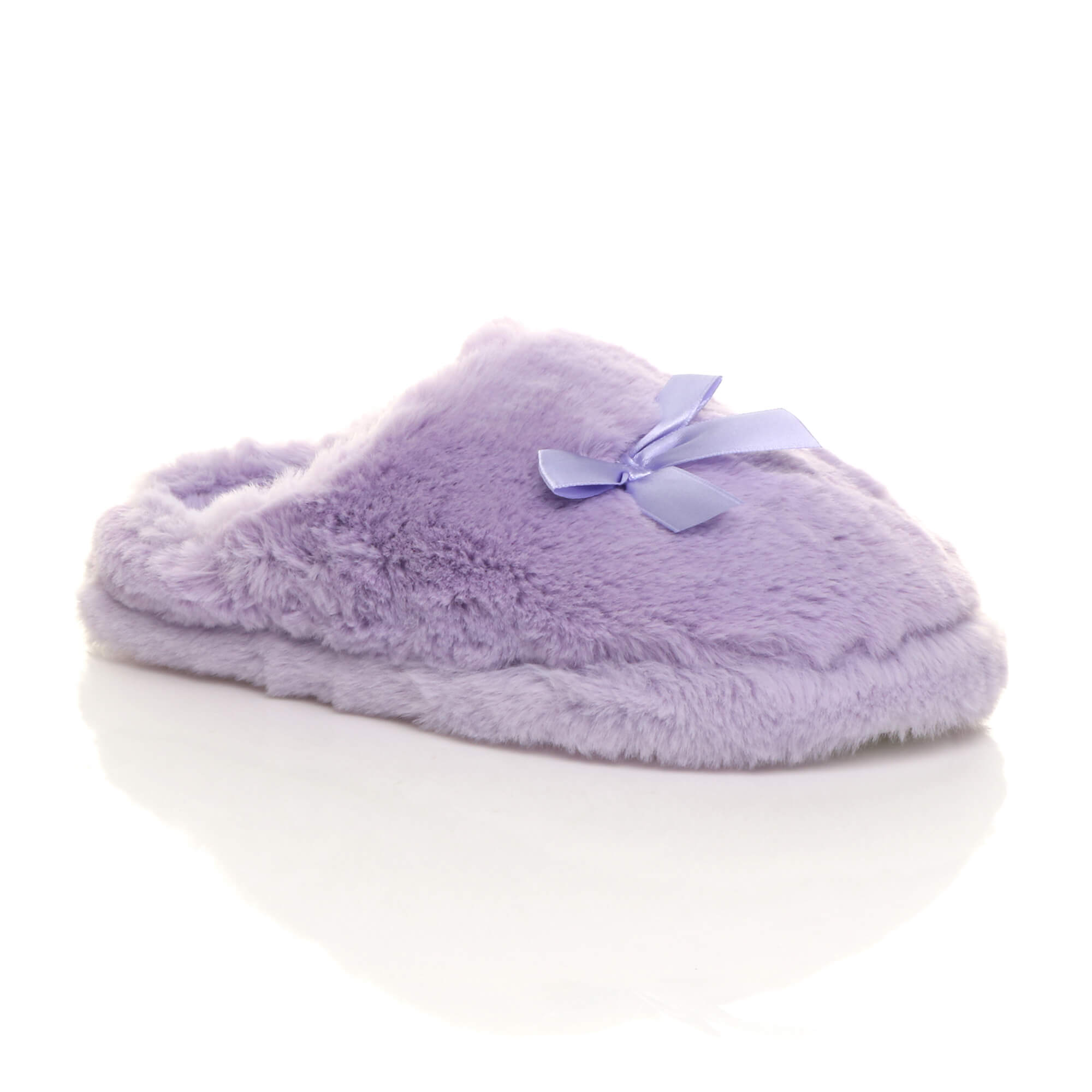 Lilac AJVANI Lilac Fluffy Mule Slippers, Image 1 of 6