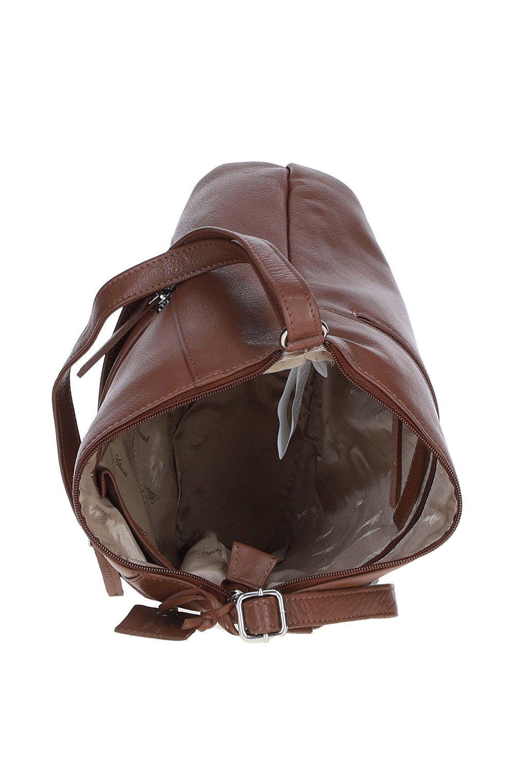 Brown 'Donegal' Practical Real Leather Shoulder Bag, Image 5 of 5