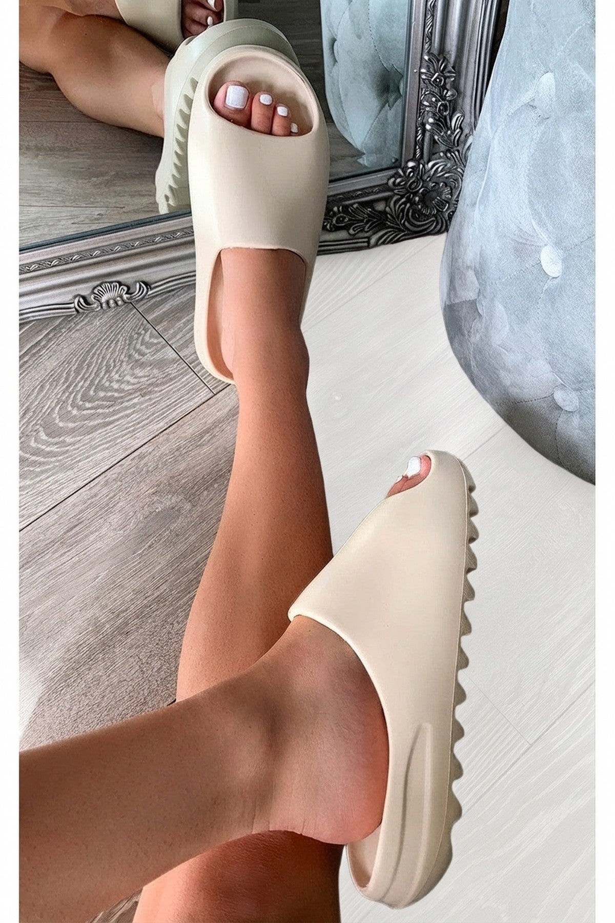 Beige iKrush Beige Lou Slip On Sandals, Image 4 of 8