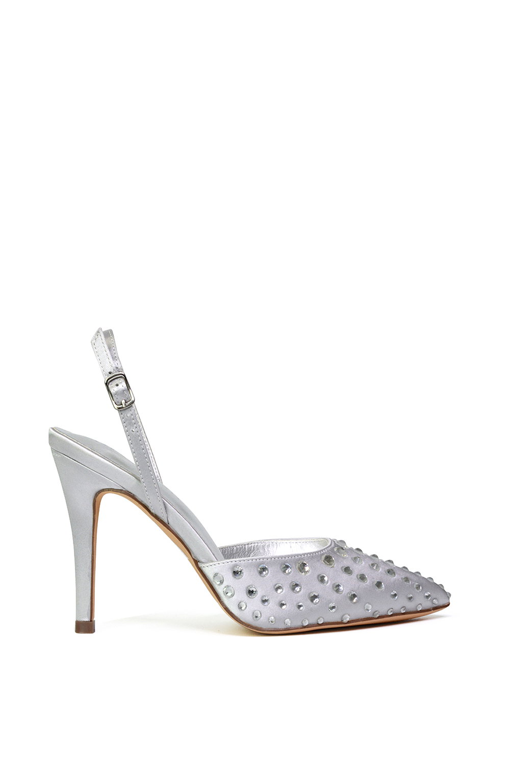 Pink 'Shelly' Strappy Slingback Pointed Toe Diamante Stiletto Bridal Heels
