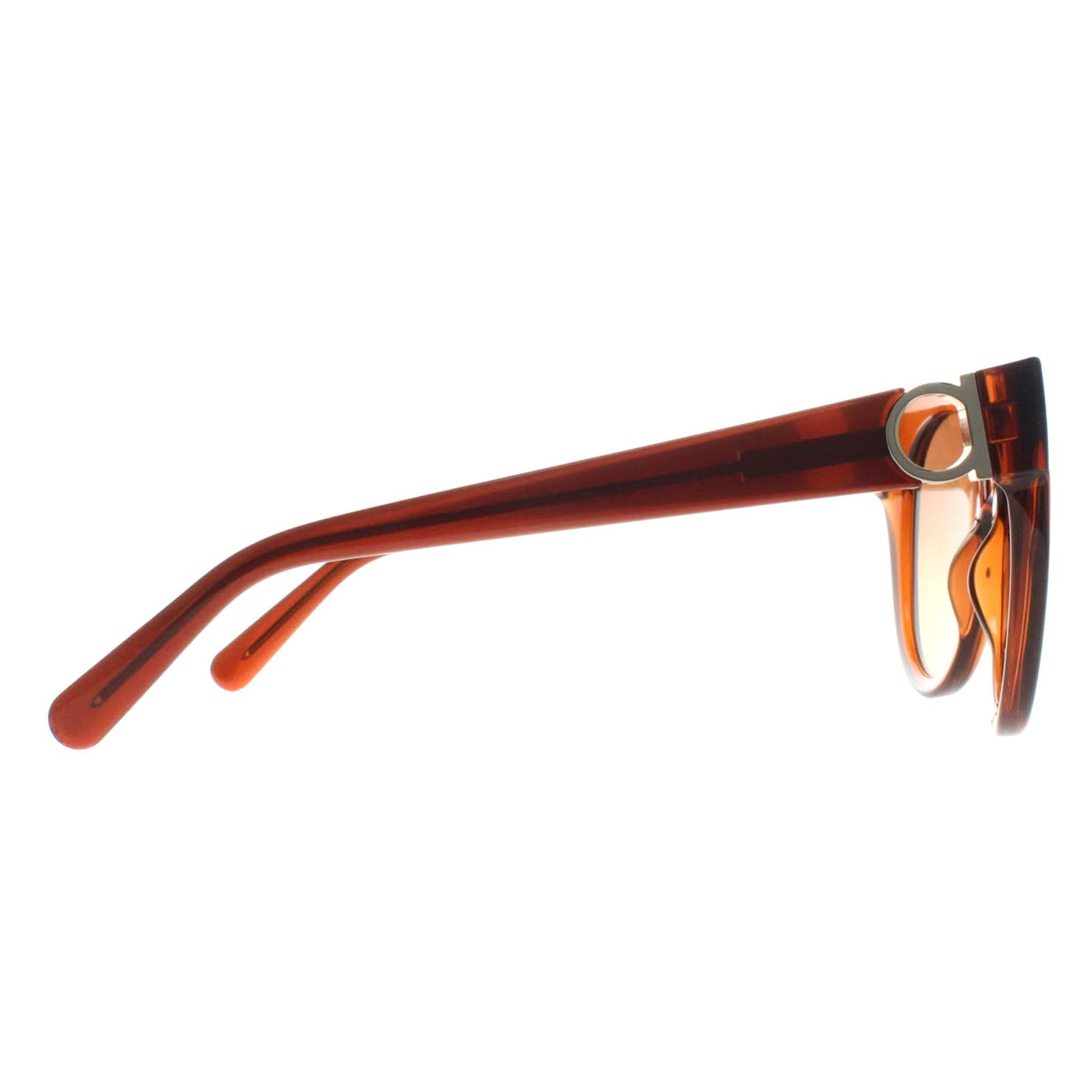Brown Salvatore Ferragamo Brown Cat Eye Crystal Caramel Brown Gradient SF1031S, Image 4 of 4