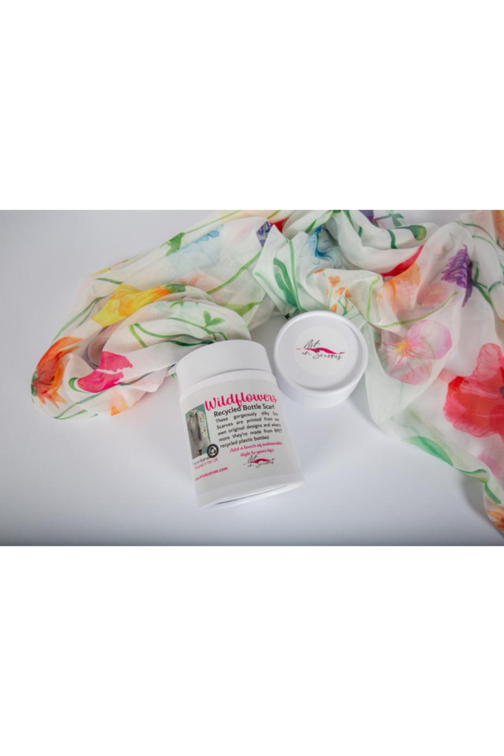 Multi Recycled Bottle Scarf - Wildflowers, Image 2 of 3