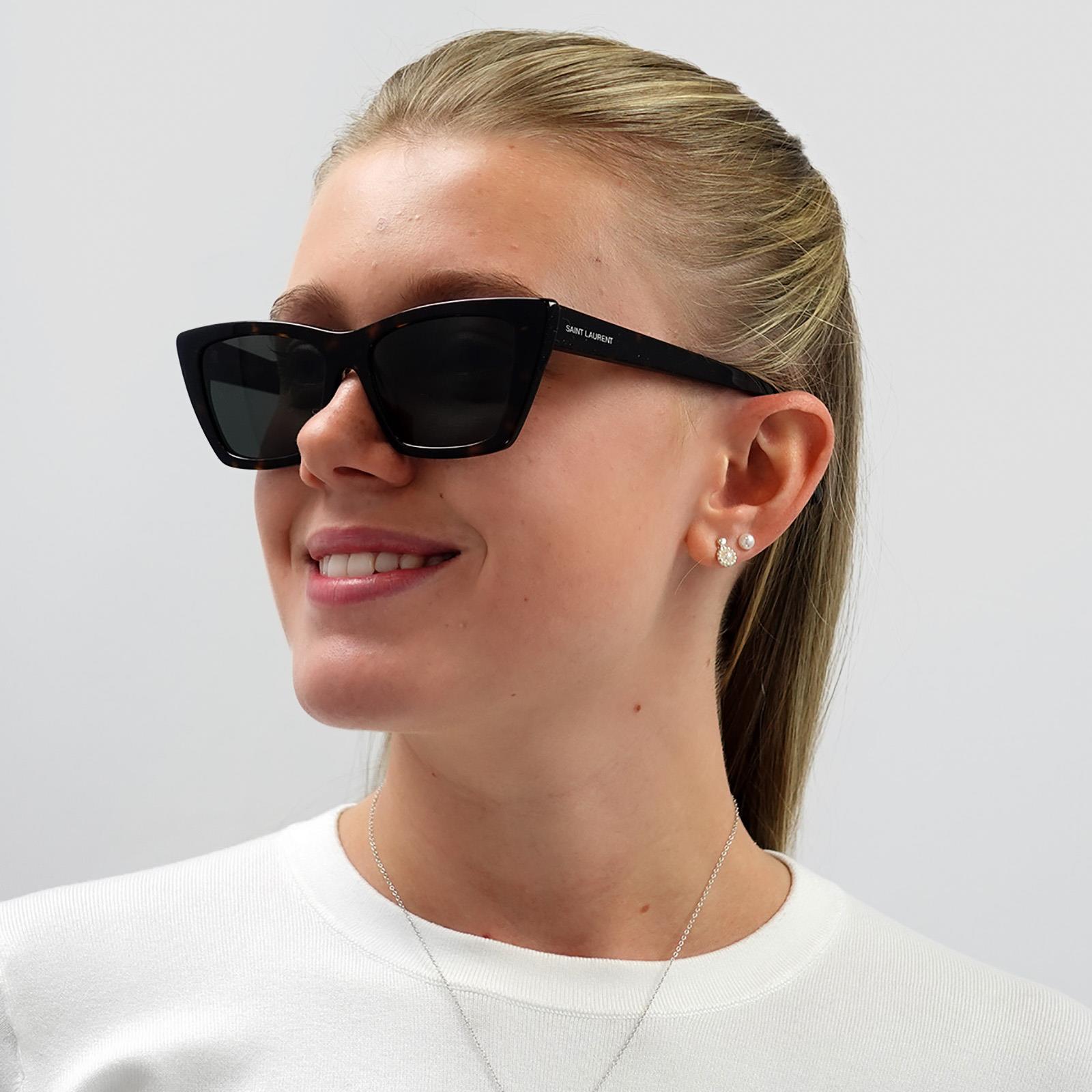 Brown Cat Eye Dark Havana Grey SL 276 MICA Sunglasses, Image 6 of 6
