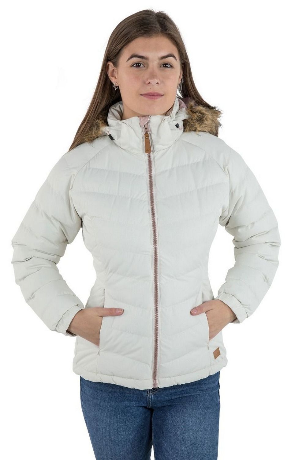Cream Trespass Cream Nadina Waterproof Padded Jacket, Image 5 of 6
