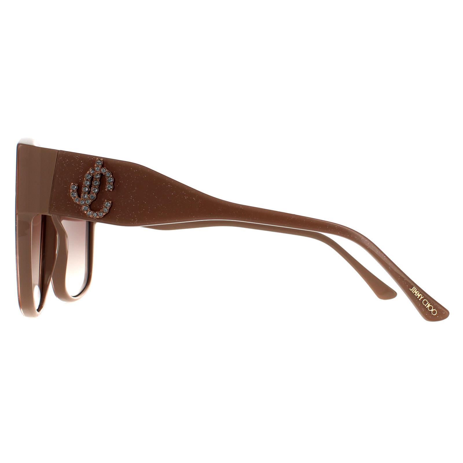 Beige Jimmy Choo Beige Square Nude Glitter Brown Gradient 90041091, Image 3 of 4