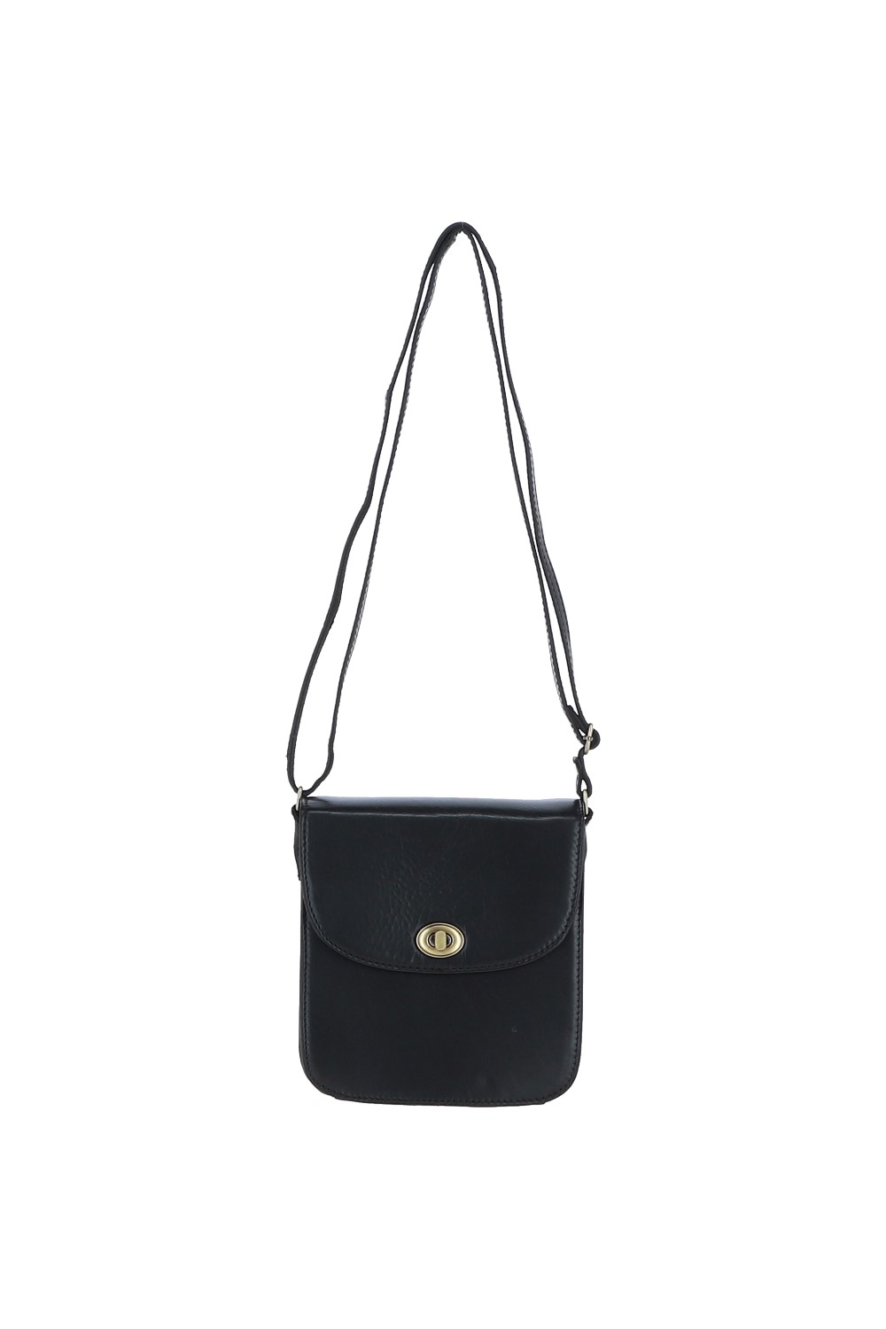 Black Medium Real Leather Crossbody Bag, Image 2 of 5