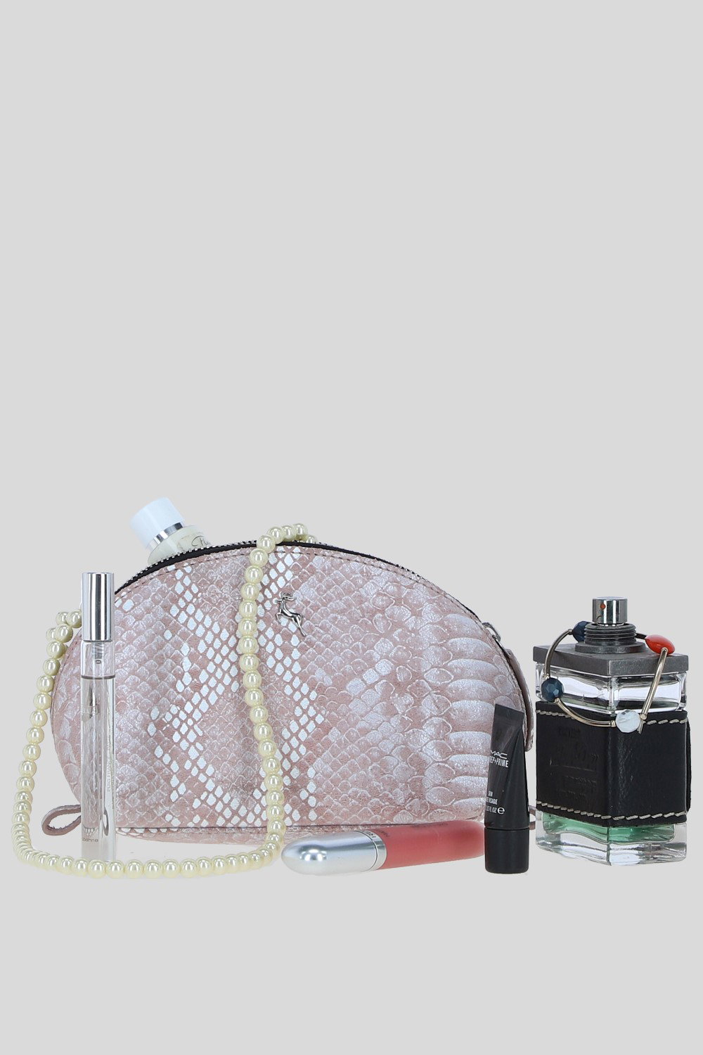 Light Pink 'Philippa' Real Leather Makeup Bag, Image 2 of 4