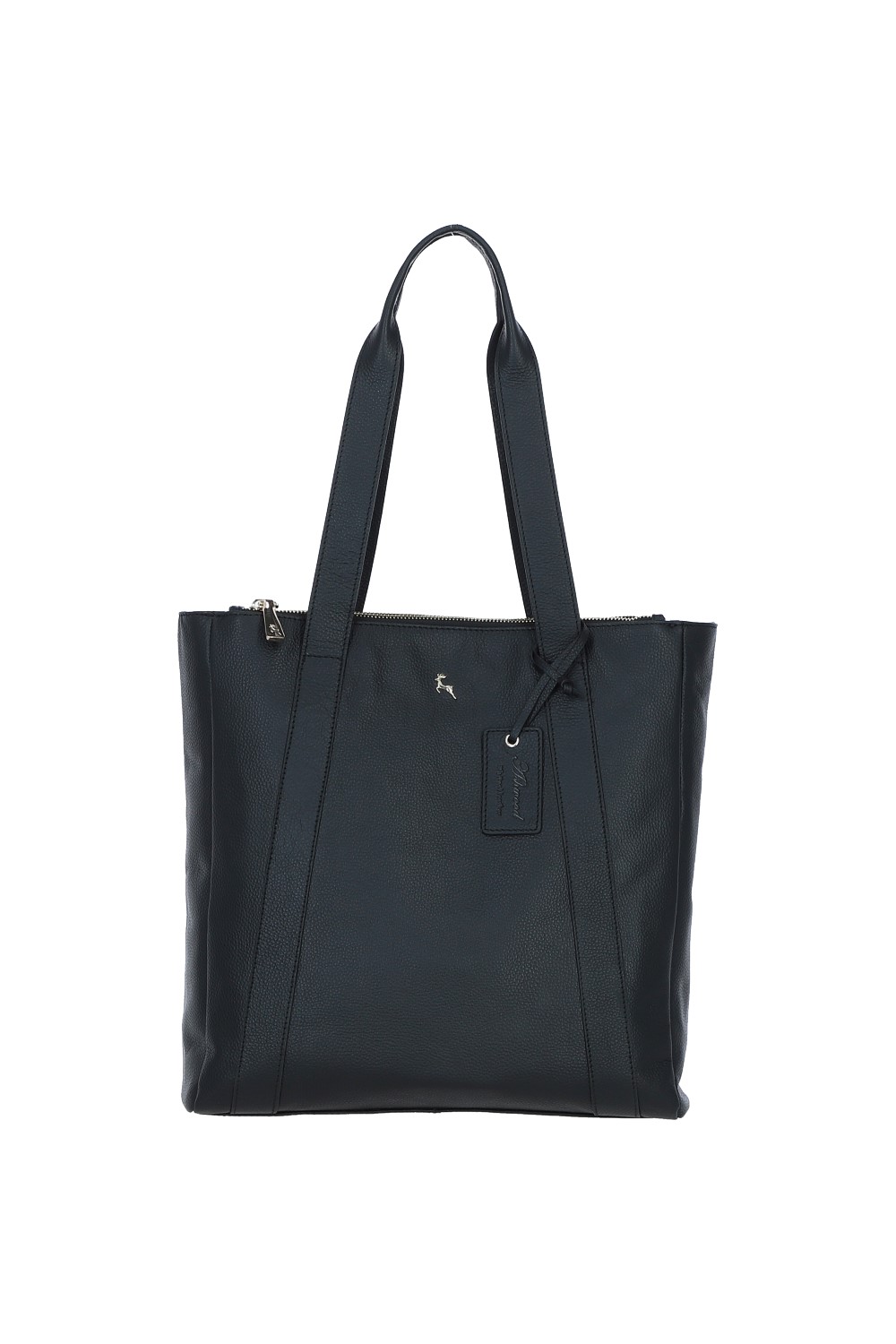 Black 'Consistenza Intensa' Ashwood Modern Black Leather Shoulder Bag, Image 1 of 4