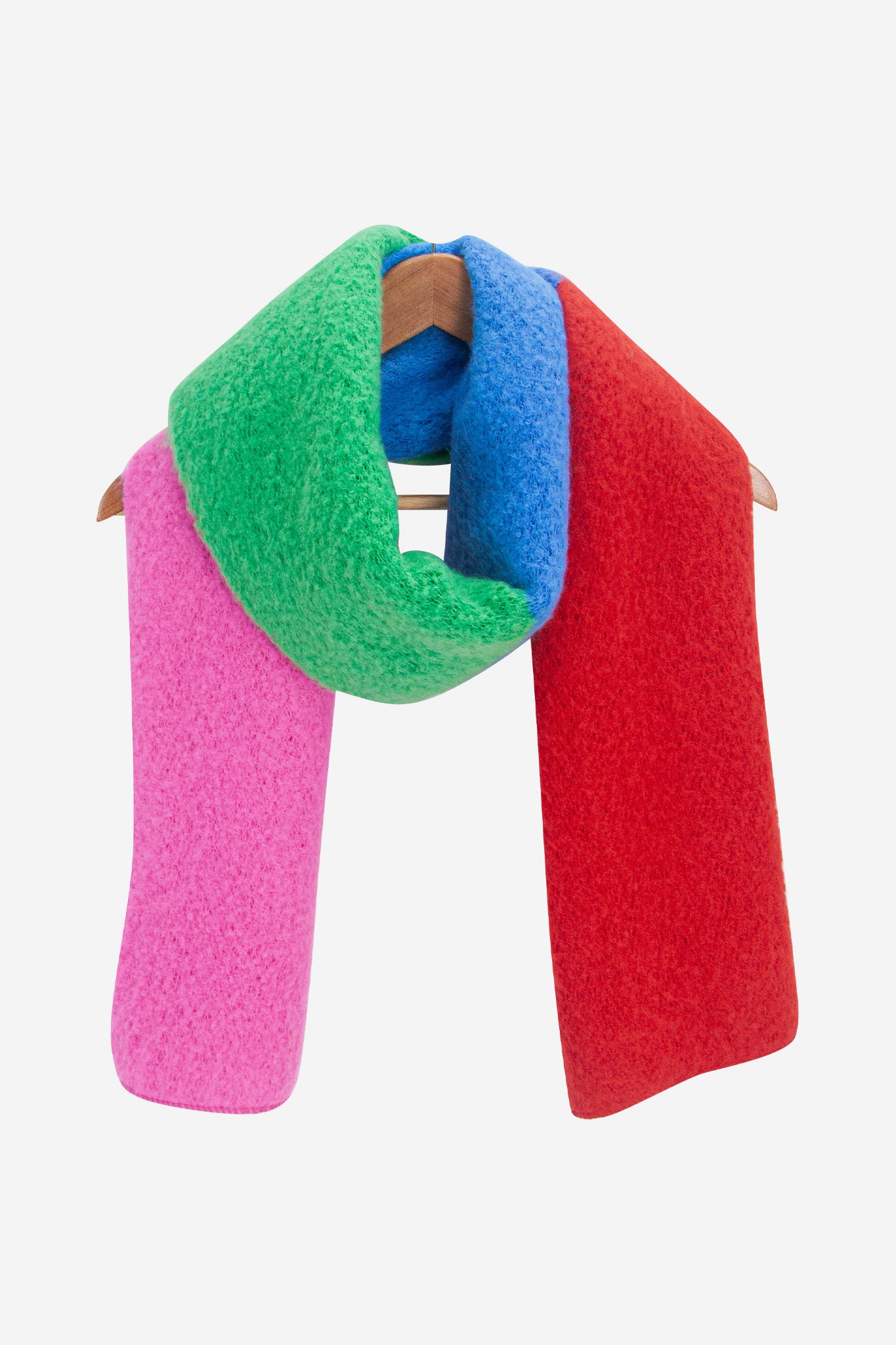 Multi Bright Colour Block Winter Scarf, Image 1 of 2