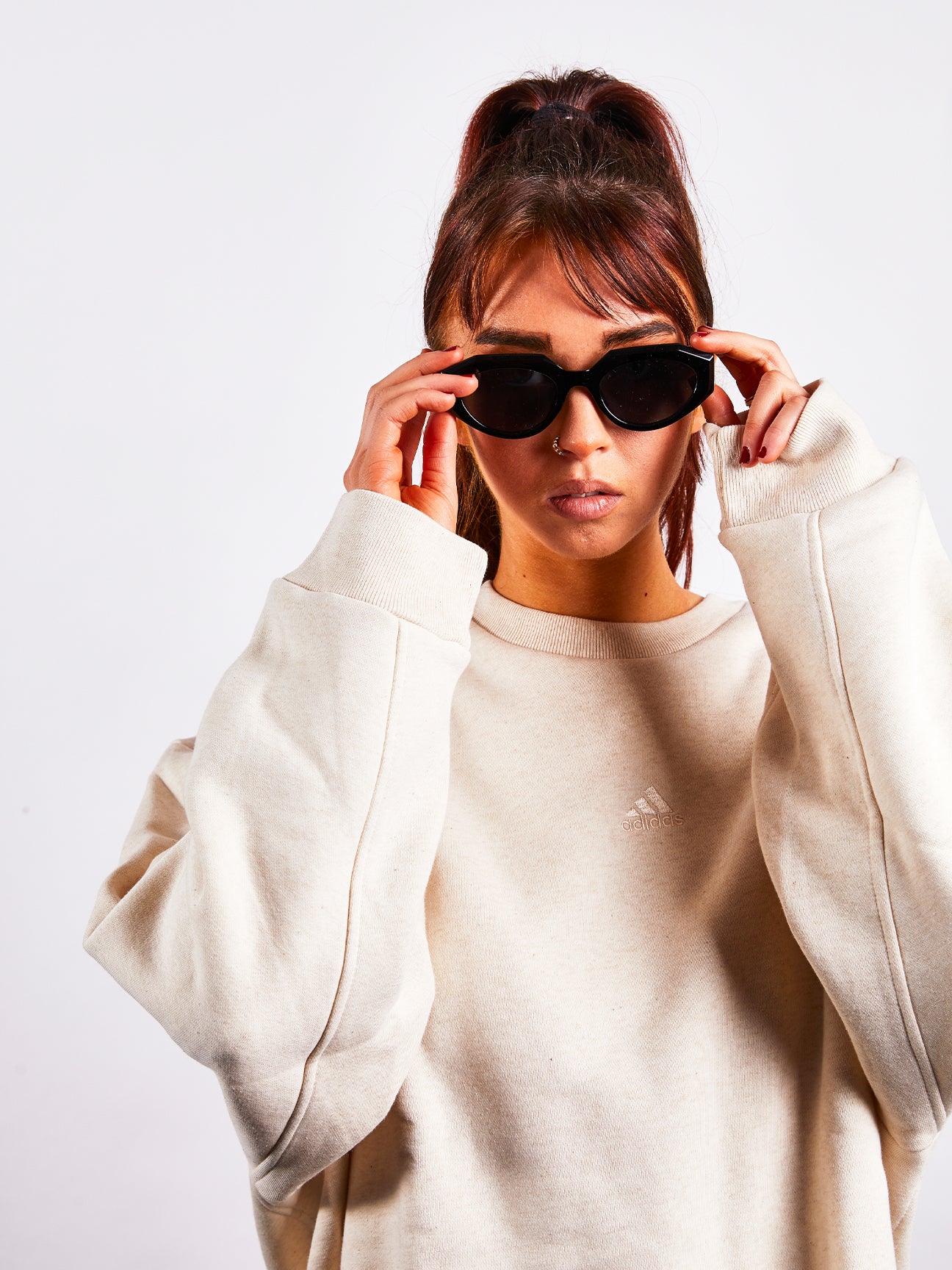 Black Angular Cat-Eye Sunglasses, Image 1 of 7