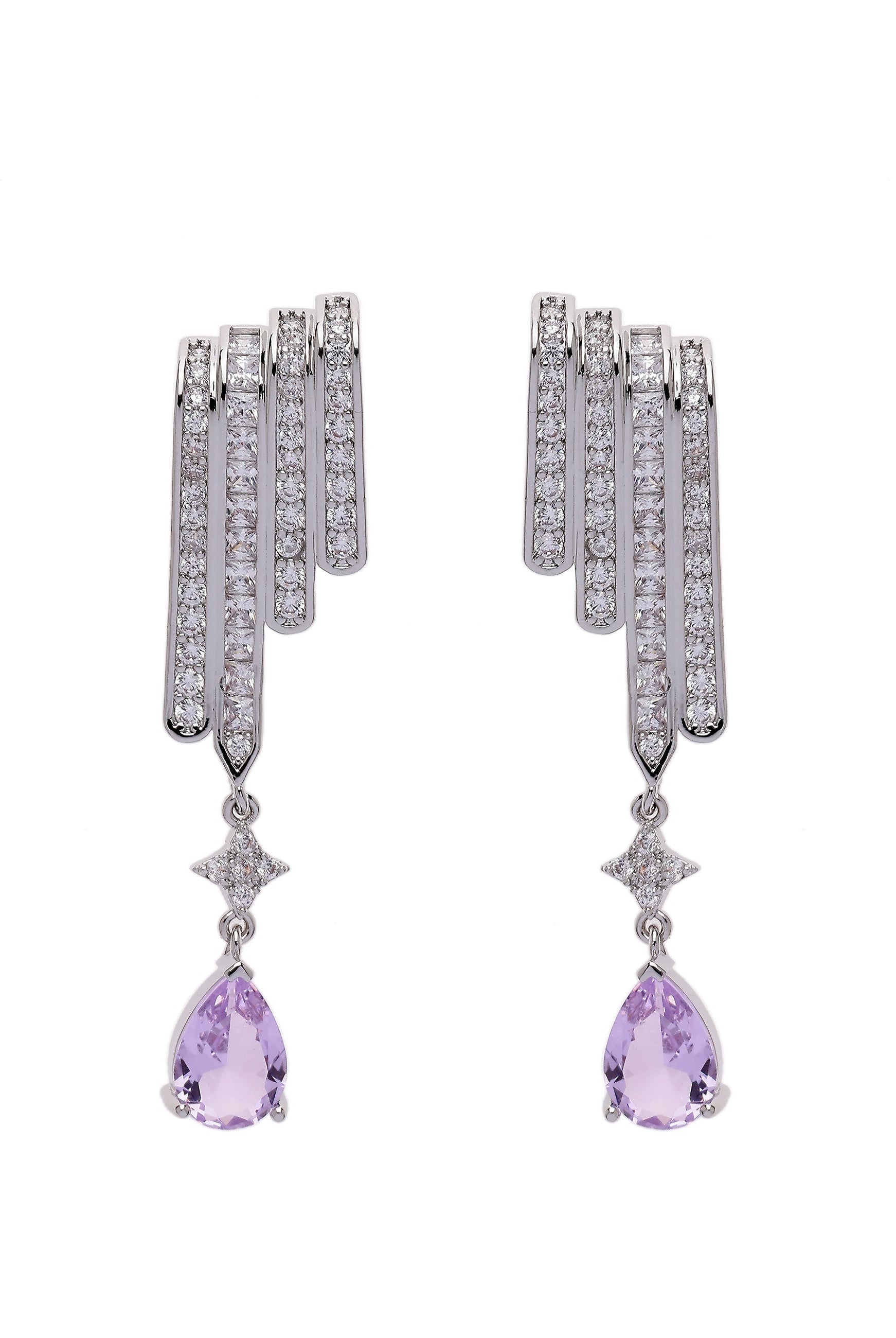 Metallic Angel Wing Drop Earrings