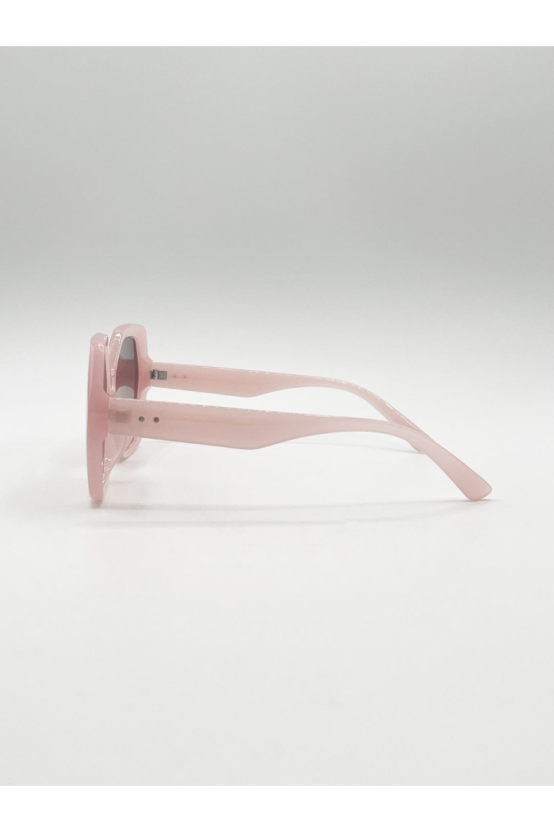 Pink Oversized Rounded Angular Sunglasses in Pink, Image 3 of 6