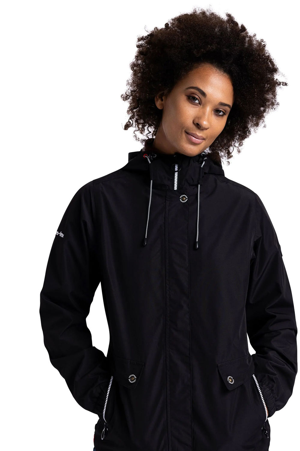 Black Flourish Waterproof Jacket, Image 4 of 4