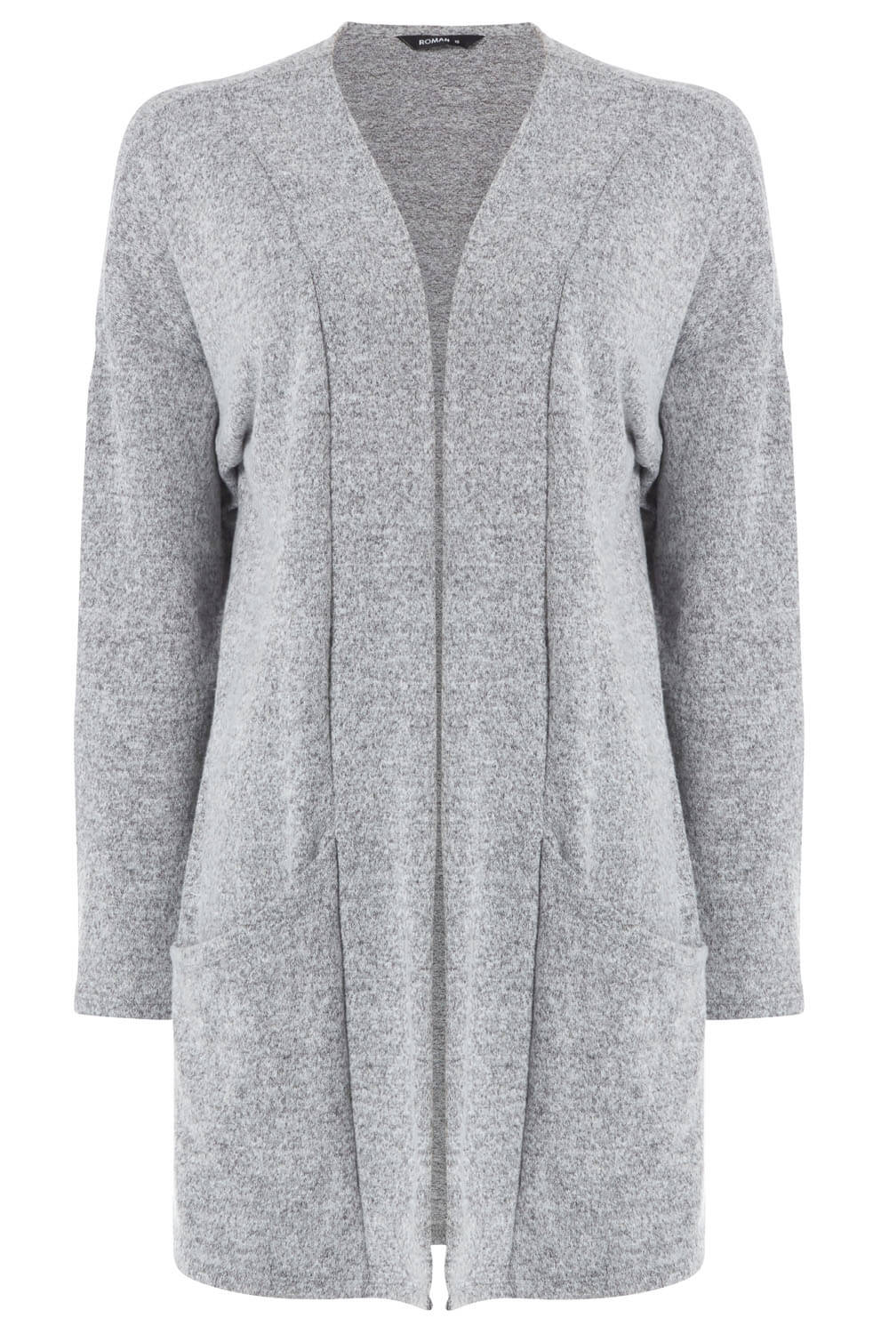 Grey Longline Edge to Edge Cardigan, Image 6 of 5