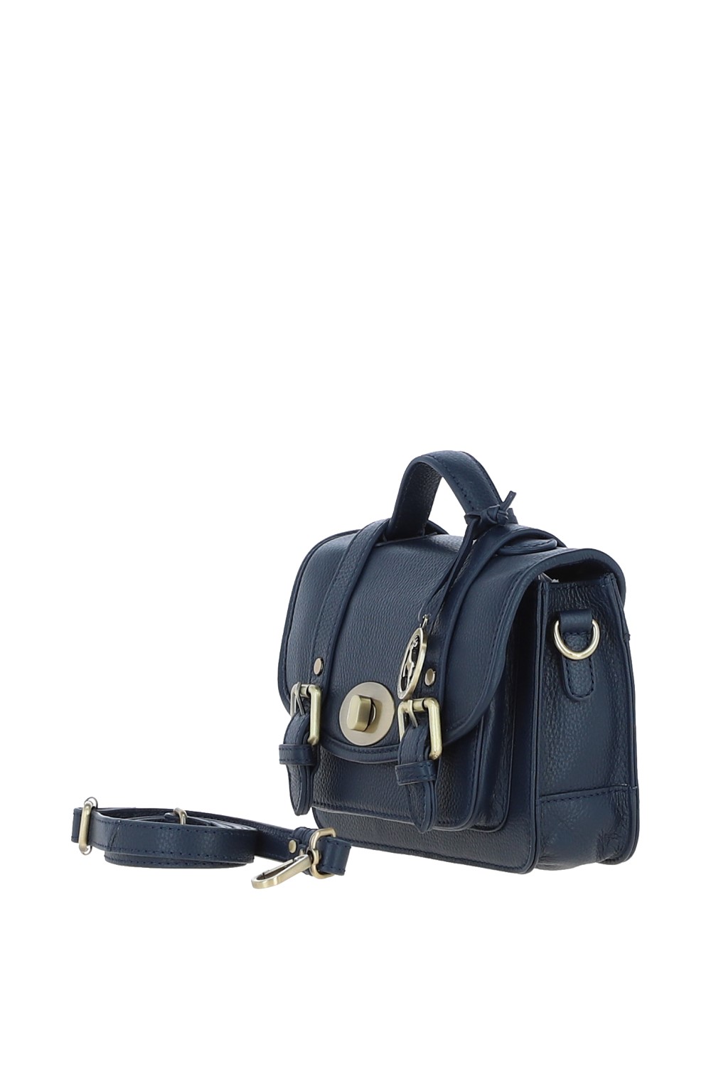 Navy Ashwood Leather Navy Stylish Real Leather Medium Satchel Bag, Image 2 of 4