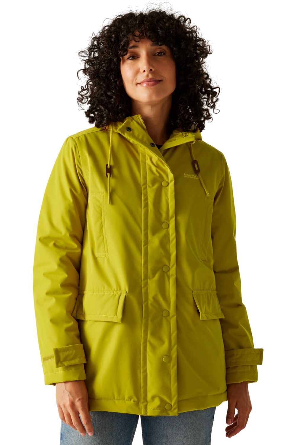 Sage Orla Kiely Plain Mid Length Waterproof Jacket, Image 1 of 5