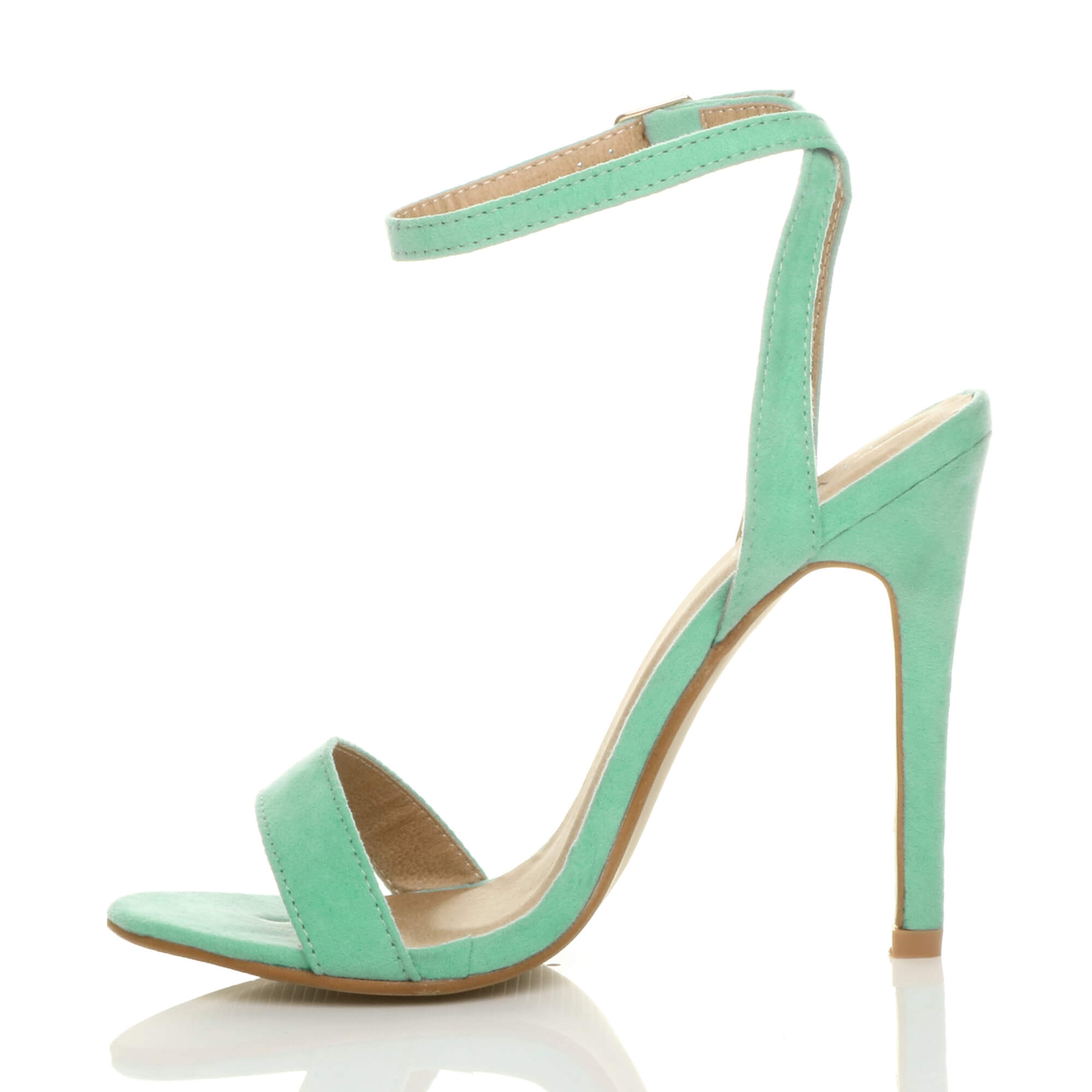 Mint AJVANI Mint High Heel Ankle Strap Barely There Sandals, Image 3 of 6