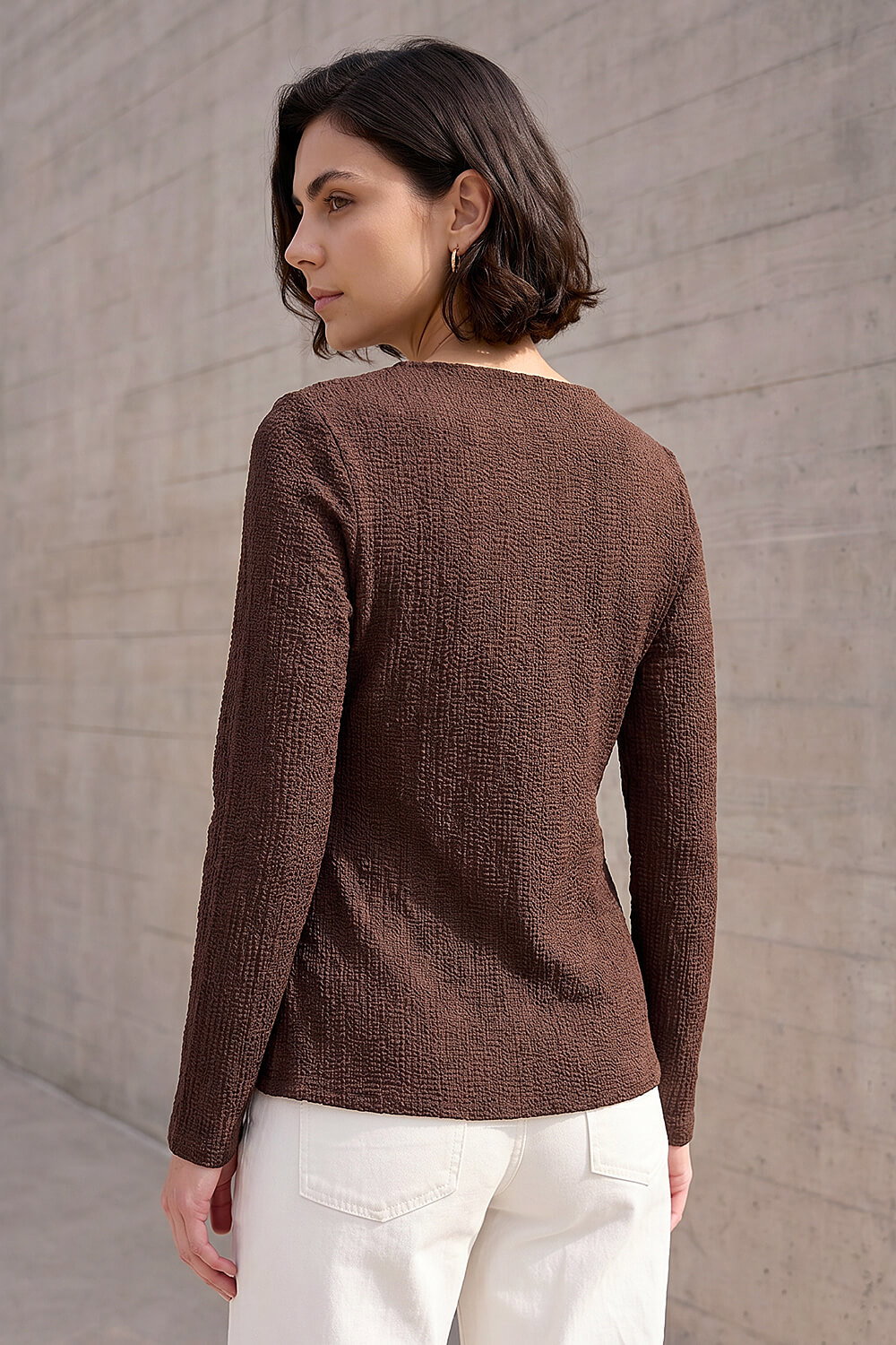 Chocolate Trim Detail Top, Image 3 of 4