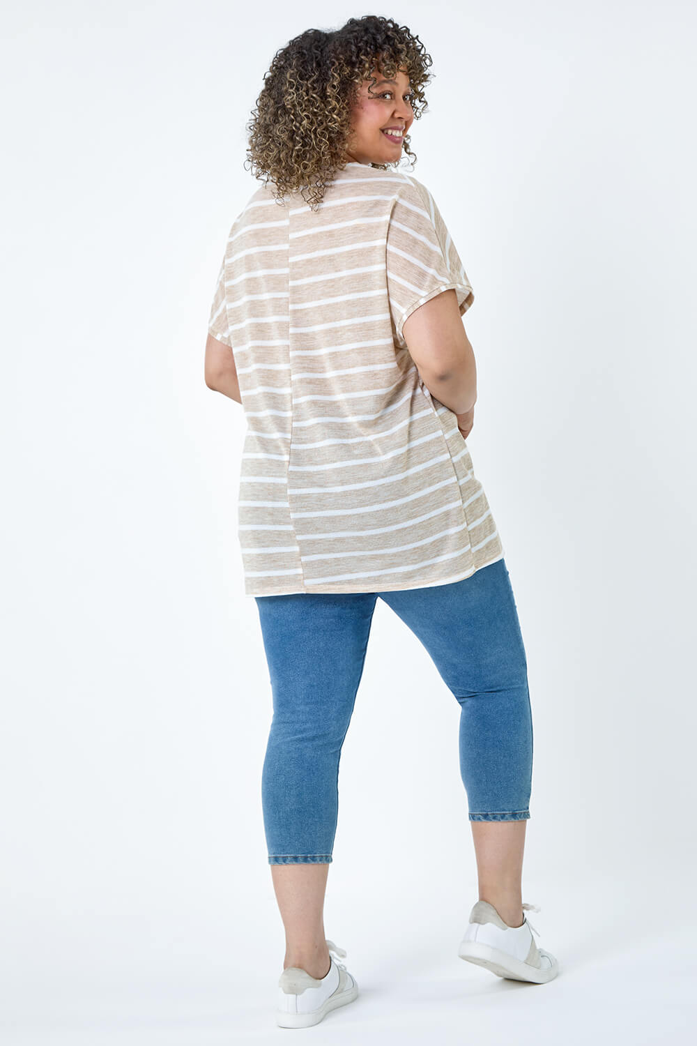TEXTURED STRIPE SHORT SLEEVE KNIT T-SHIRT