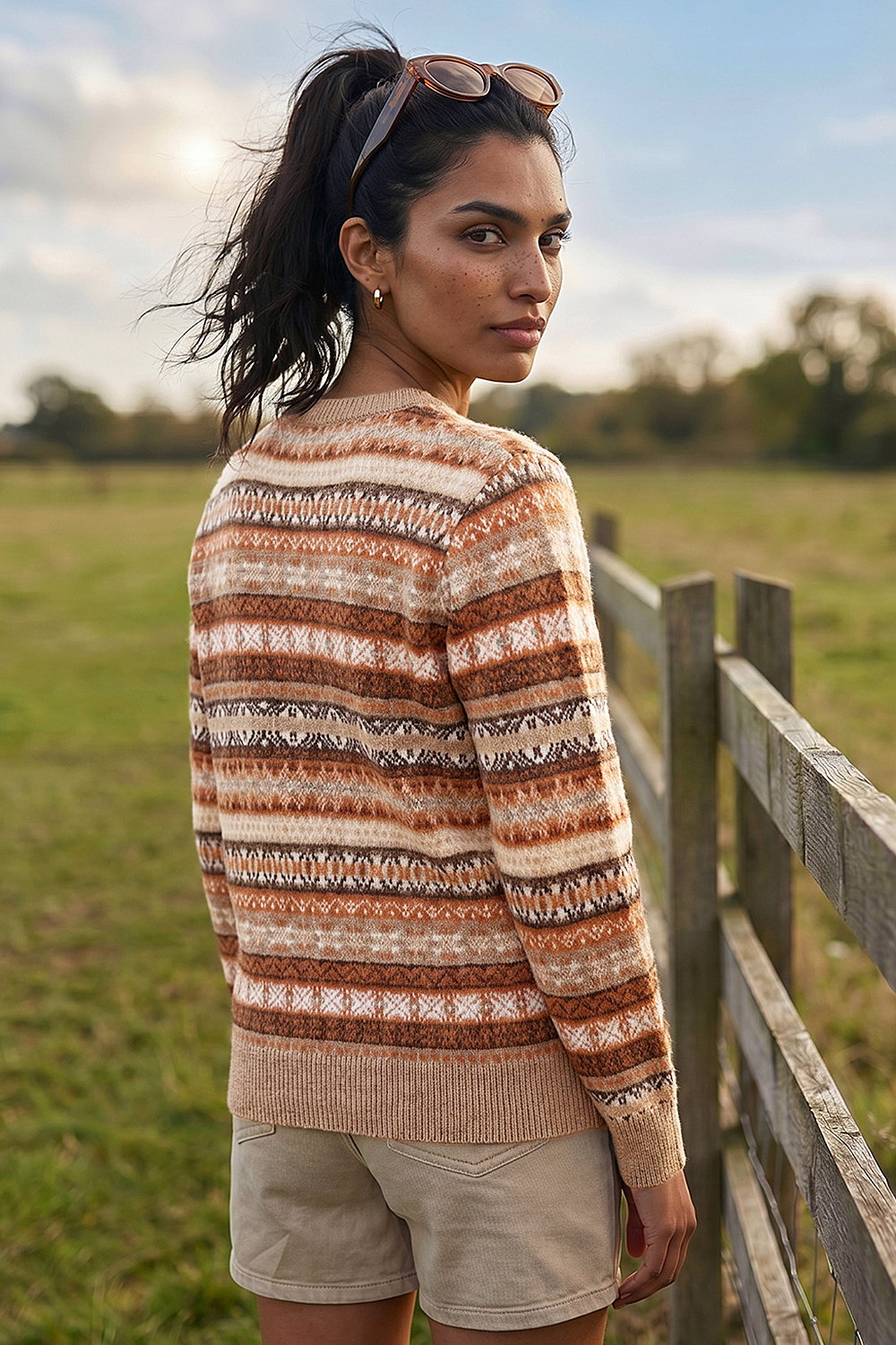 Rust Fairisle Soft Knit Jumper, Image 3 of 4