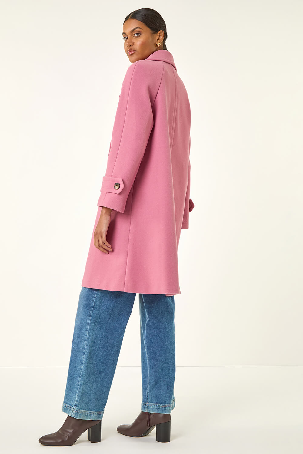 Pink Premium Buttoned Coat, Image 5 of 8