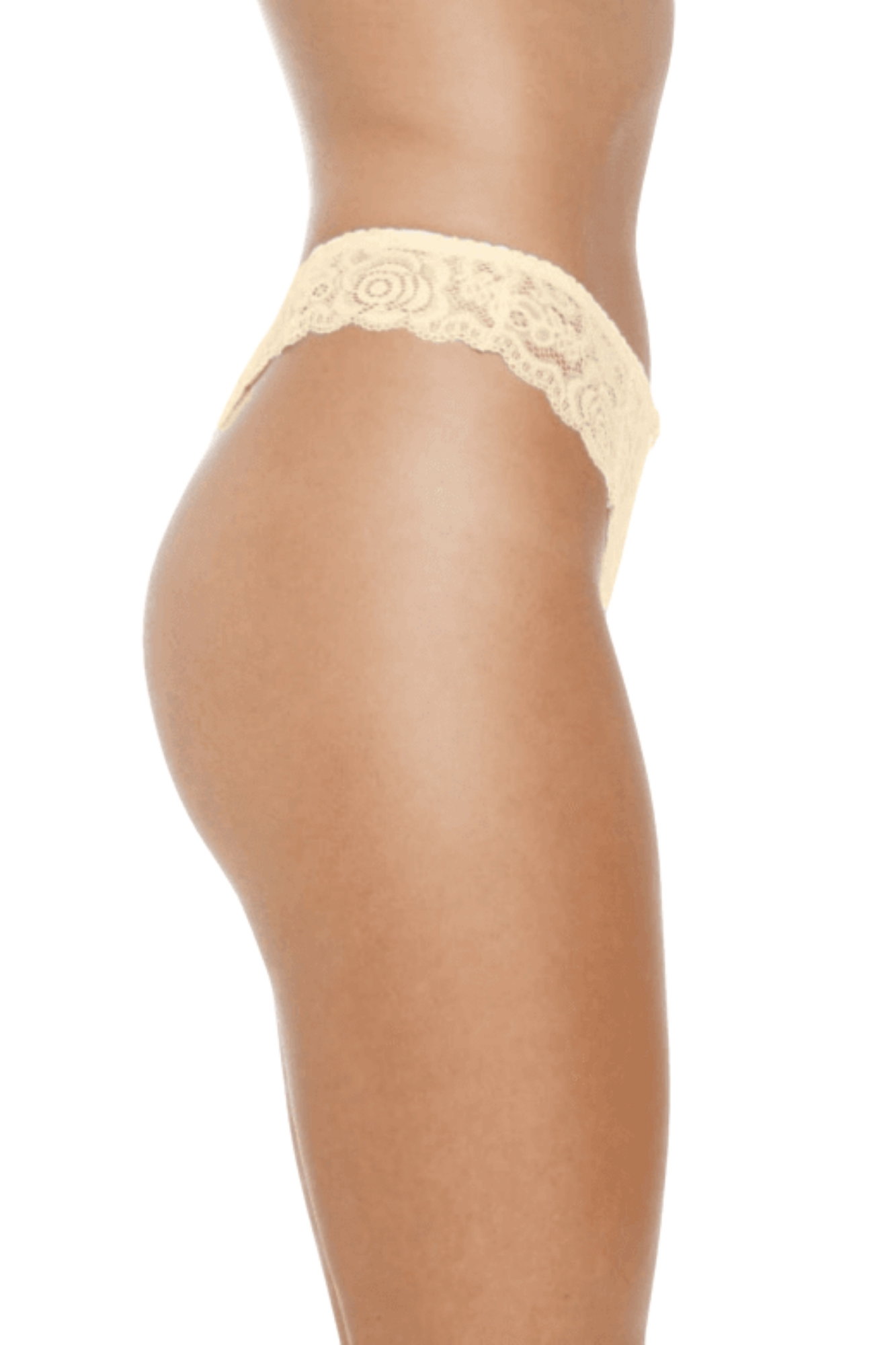 Ivory 6 Pack Floral Lace Thong, Image 2 of 5