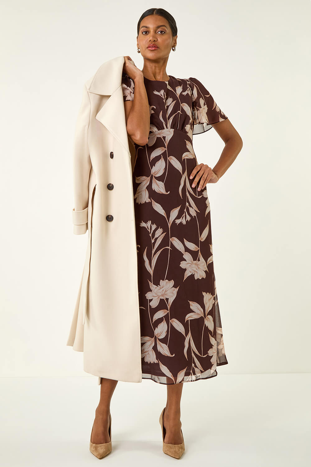 Vana Midi Dress Choc Print