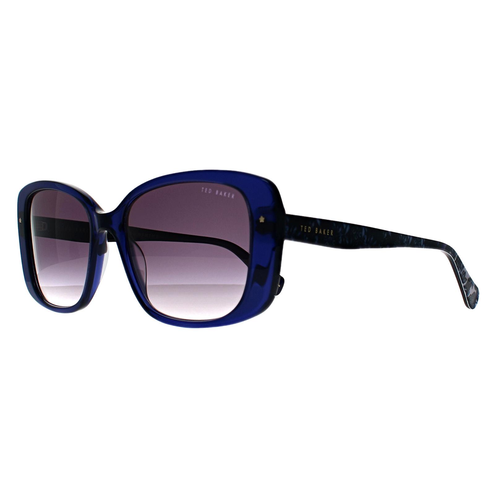 Blue Ted Baker Blue Square Gloss Crystal Navy Grey Gradient TB1740 Penelope, Image 2 of 3
