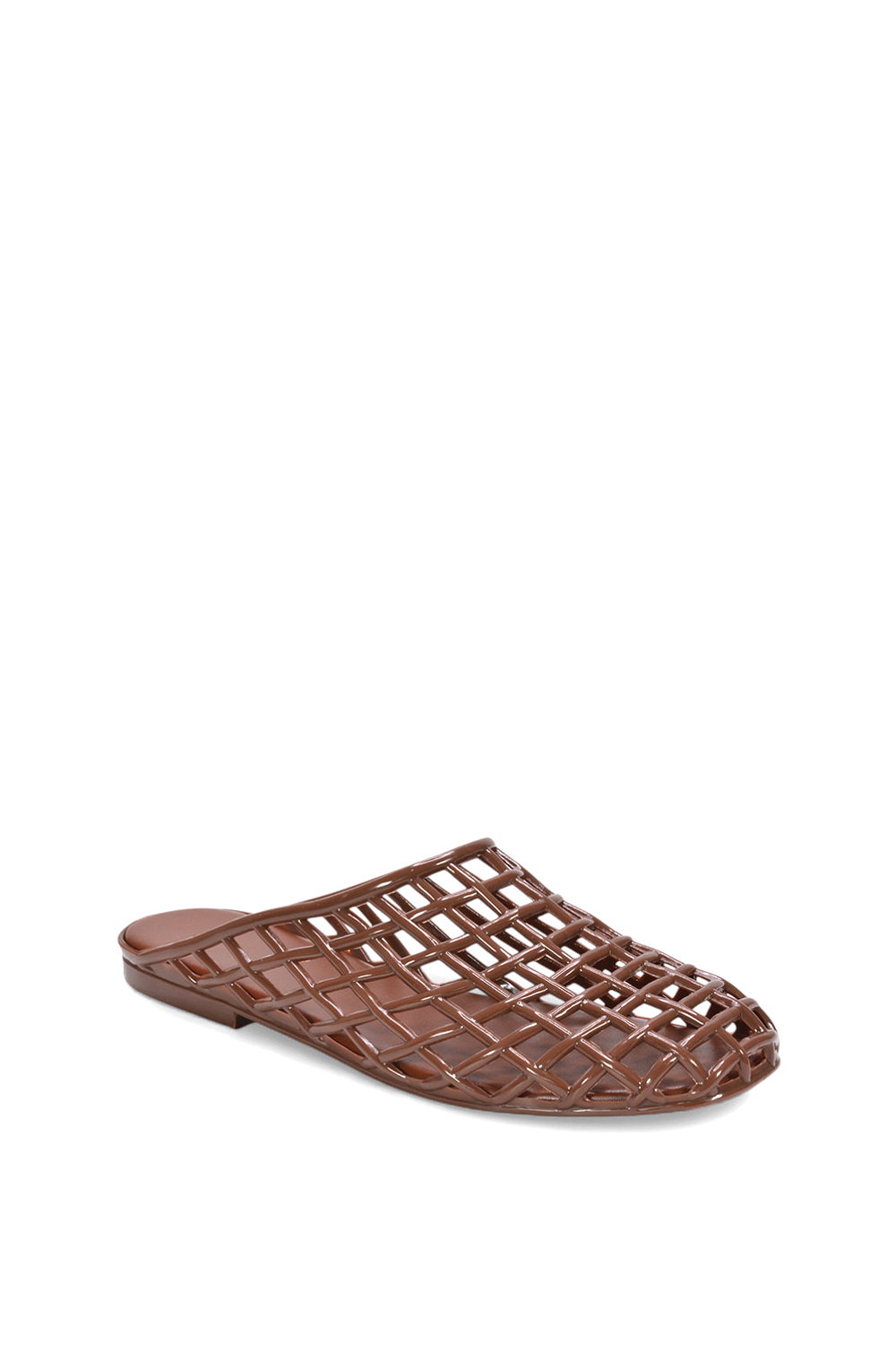 Brown 'Opera' Slip On Cage Jelly Mule Flat Summer Sandals, Image 2 of 5