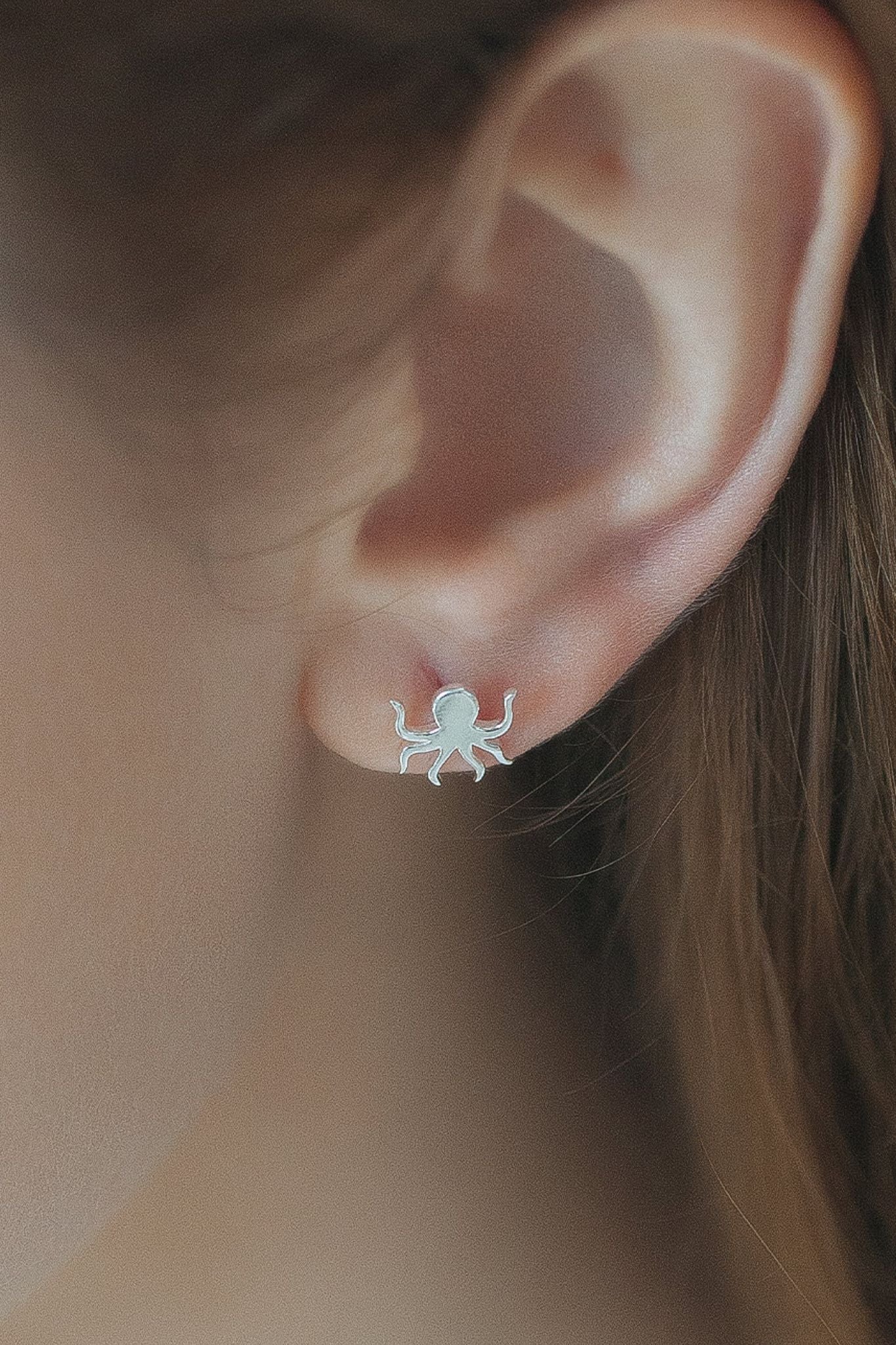 Silver Mia Gioielli Silver Sterling Silver Octopus Stud Earrings, Image 2 of 3