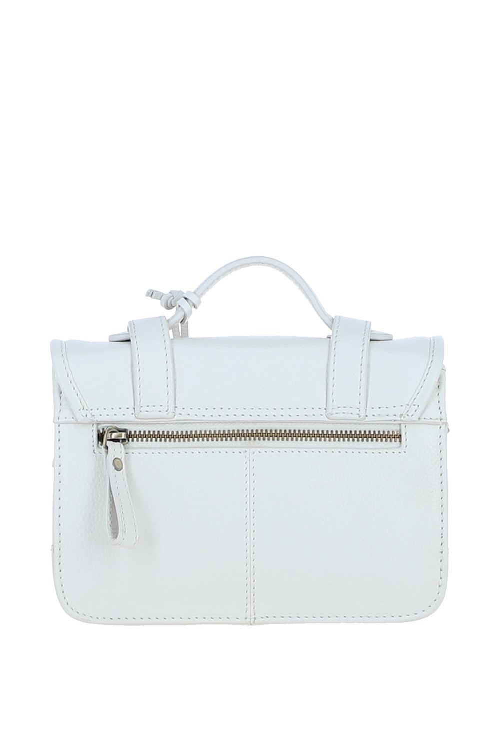 White Ashwood Leather White Stylish Real Leather Medium Satchel Bag, Image 3 of 4