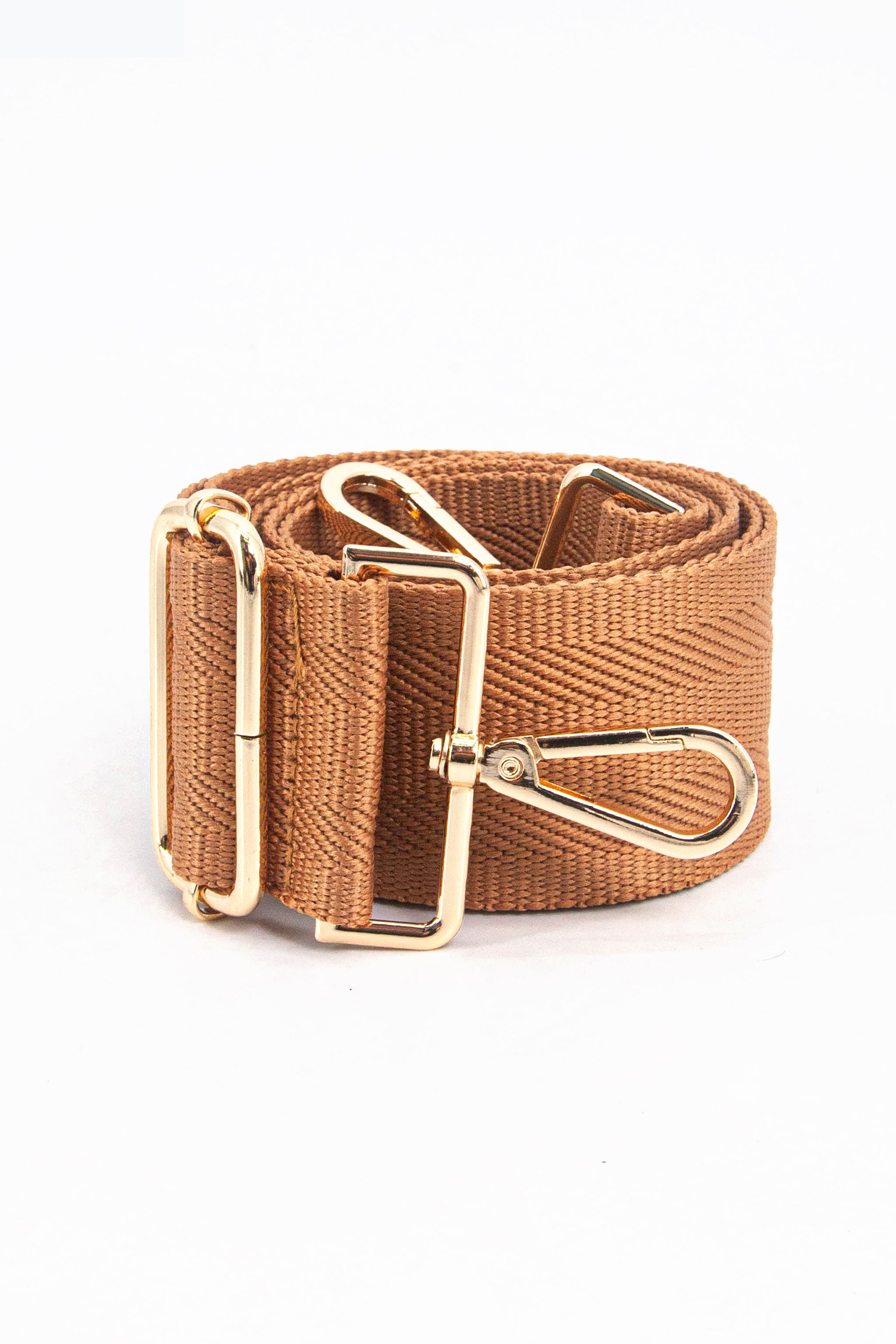 Tan Sarta Tan Plain Woven Wide Bag Strap, Image 3 of 4