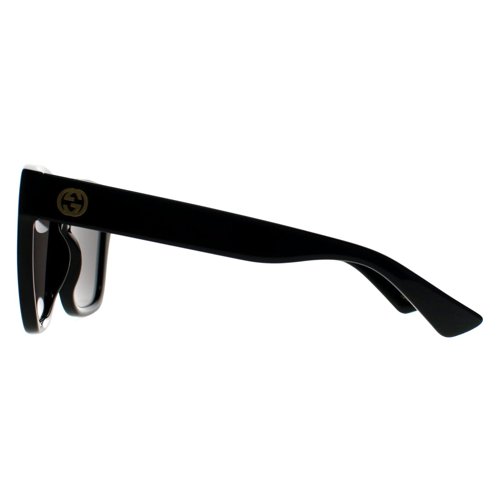 Black Gucci Black Square Shiny Black Dark Grey GG1338S, Image 3 of 3