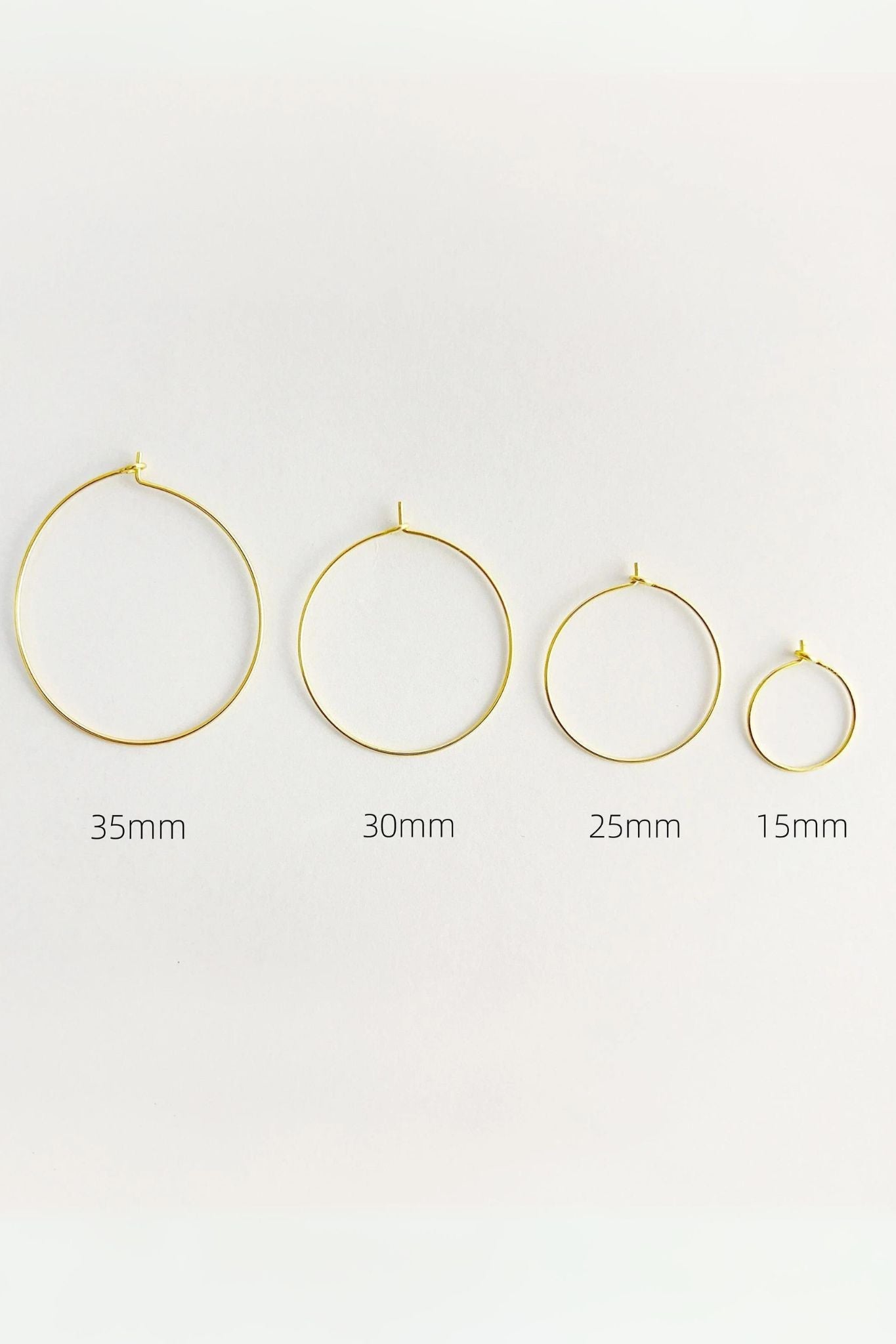 Gold 14K Gold Plated Thin Hoops, Image 3 of 8