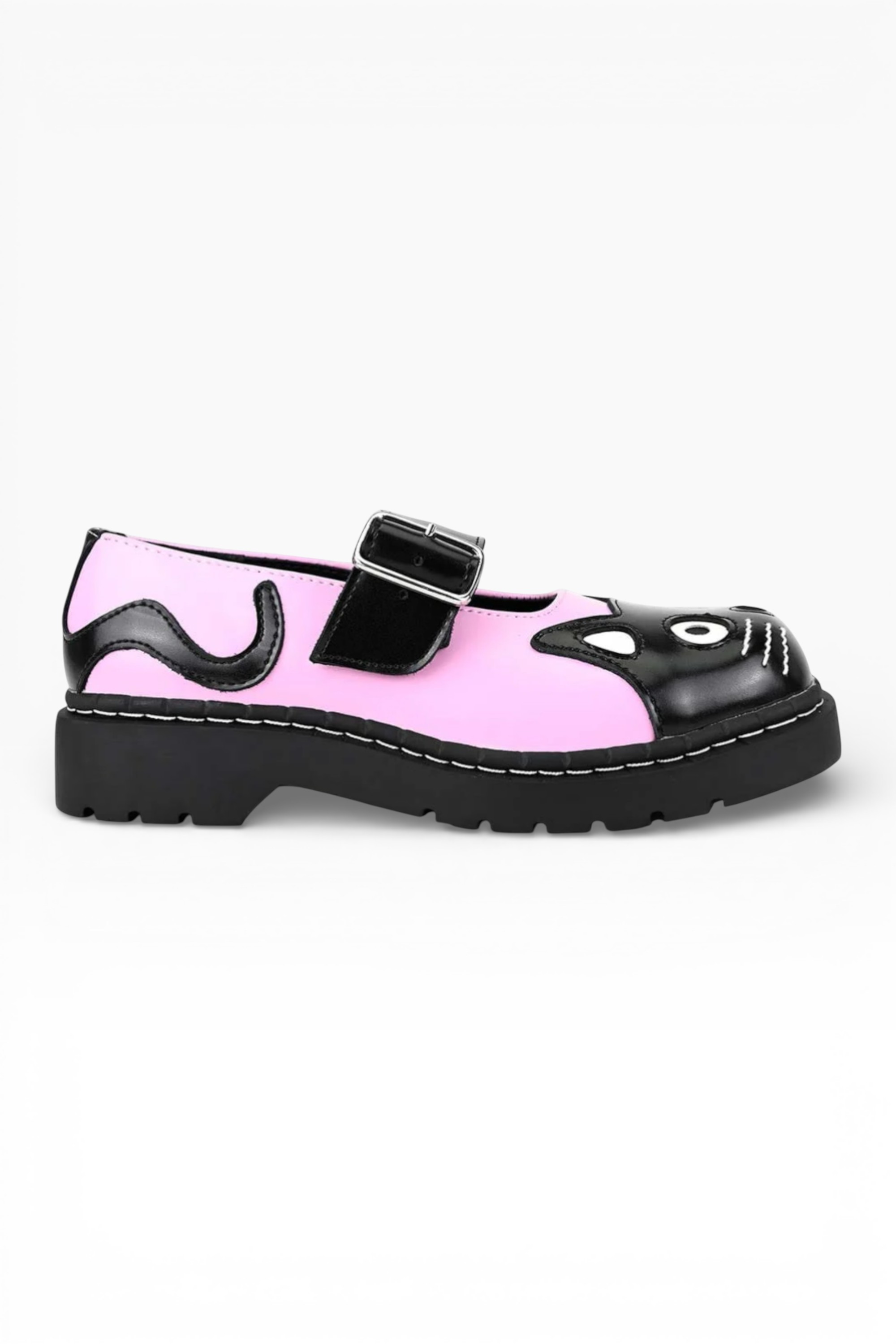 Pink TUK Footwear Pink Mary Jane Leather Goth Shoes - T2344, Image 1 of 7