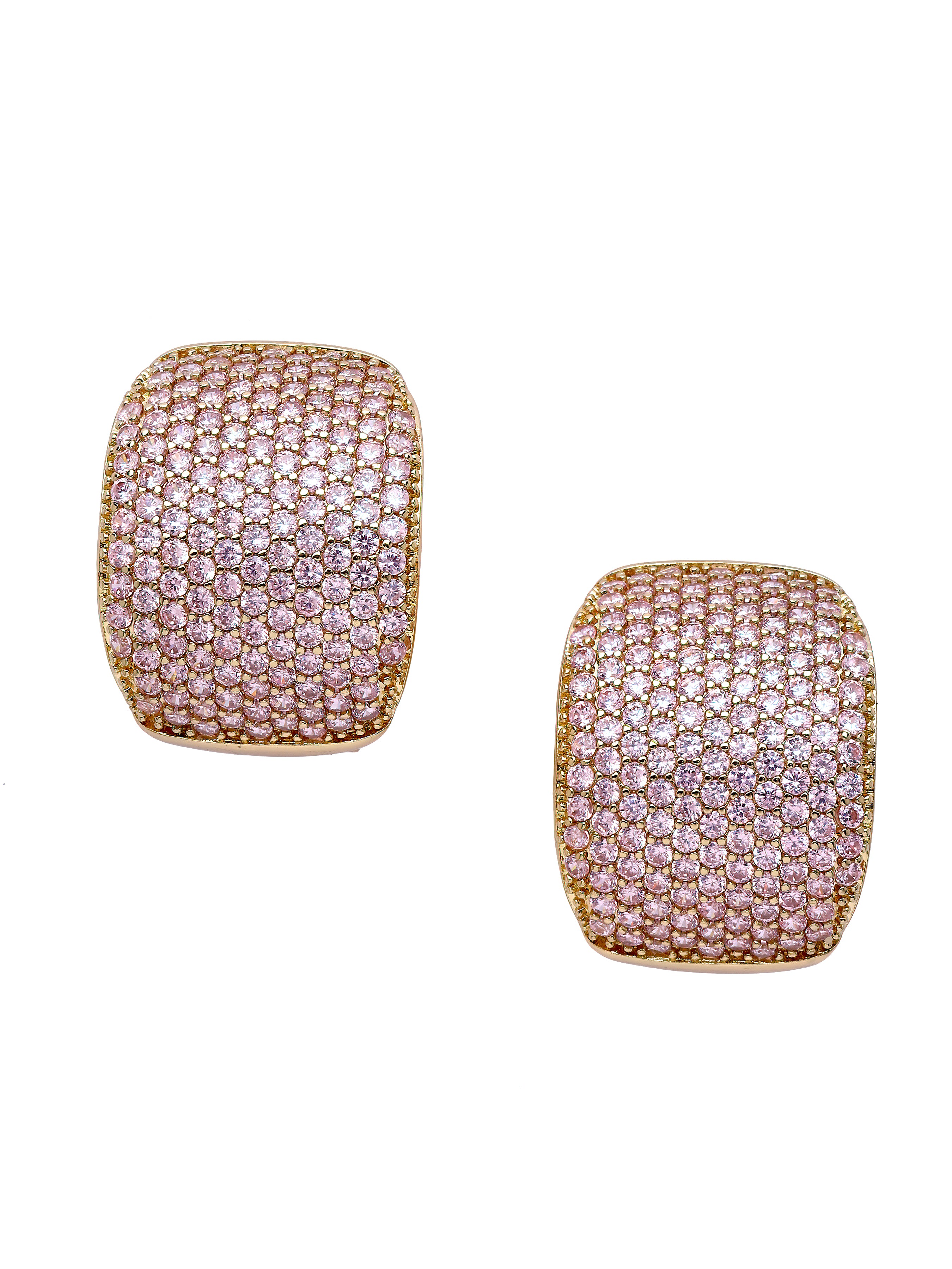 Pink Pavé Dome Stud Earrings