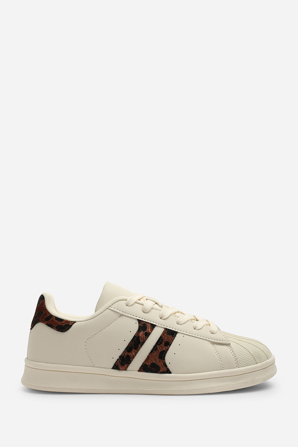 Beige Where's That From Beige Yamileth Stripe Panel Detailed Trainer, Image 2 of 6