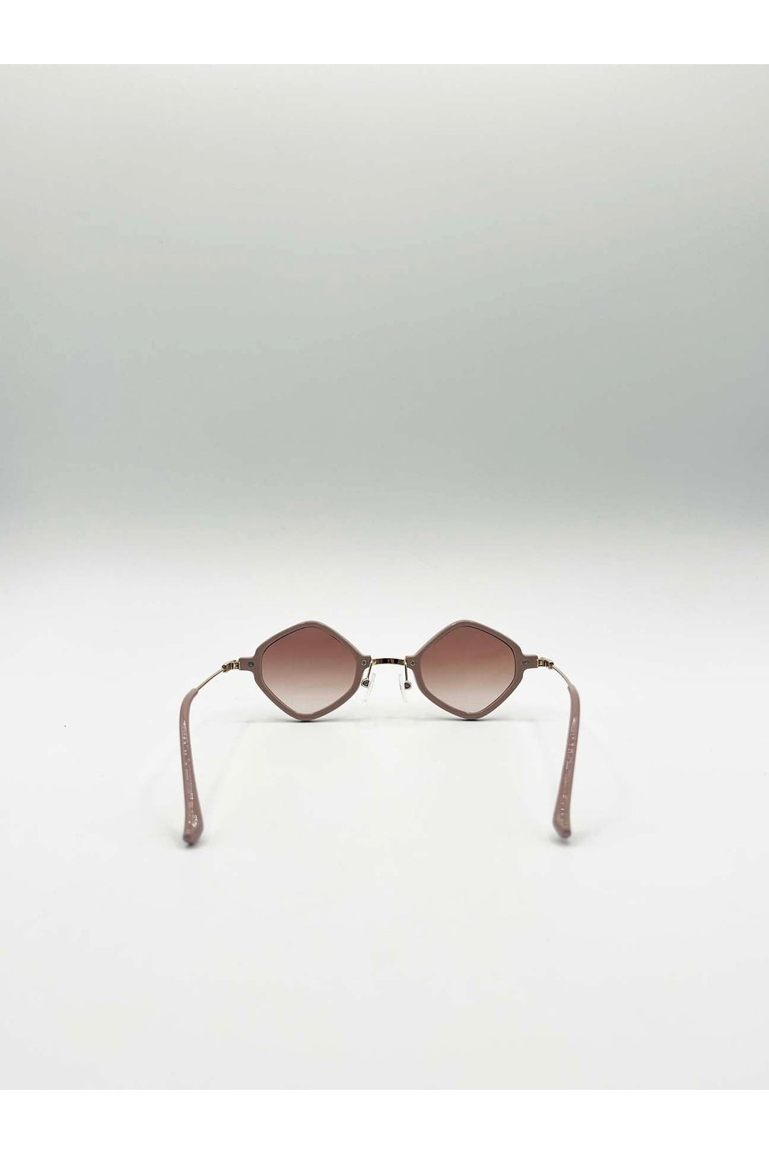 Beige Diamond Shape Sunglasses in Nude, Image 4 of 6