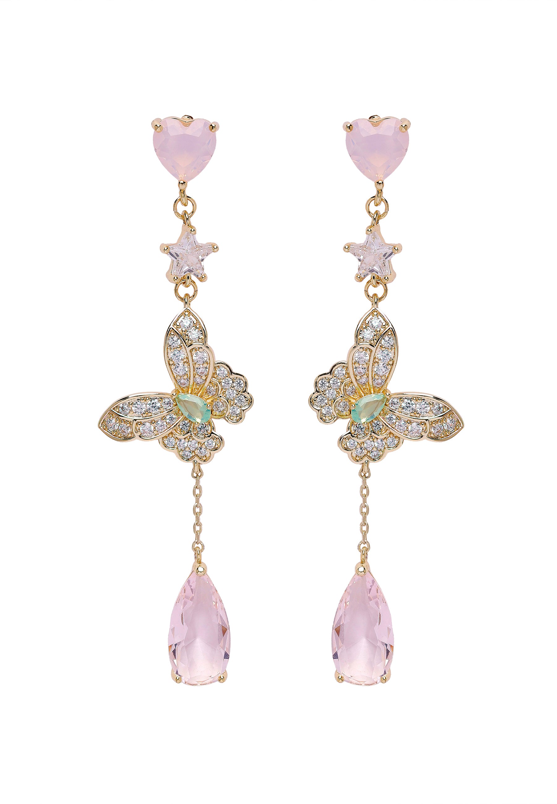 Metallic Diva Butterfly Drop Earrings