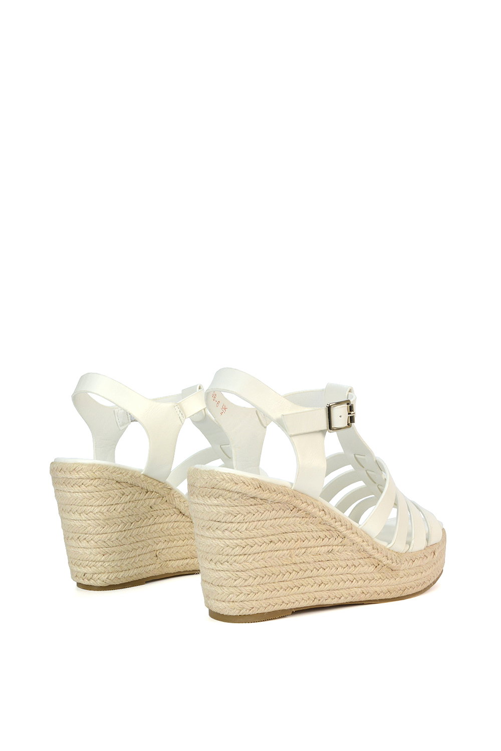 White 'Remi' Wedge Heel Platform Espadrille Square Toe Sandals, Image 5 of 5