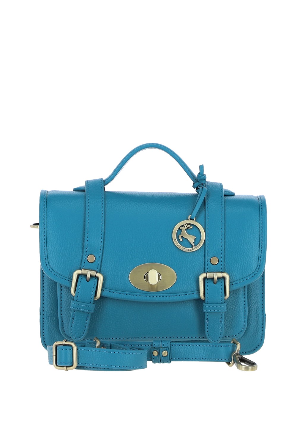 Turqouise Ashwood Leather Turqouise Stylish Real Leather Large Satchel Bag, Image 1 of 4