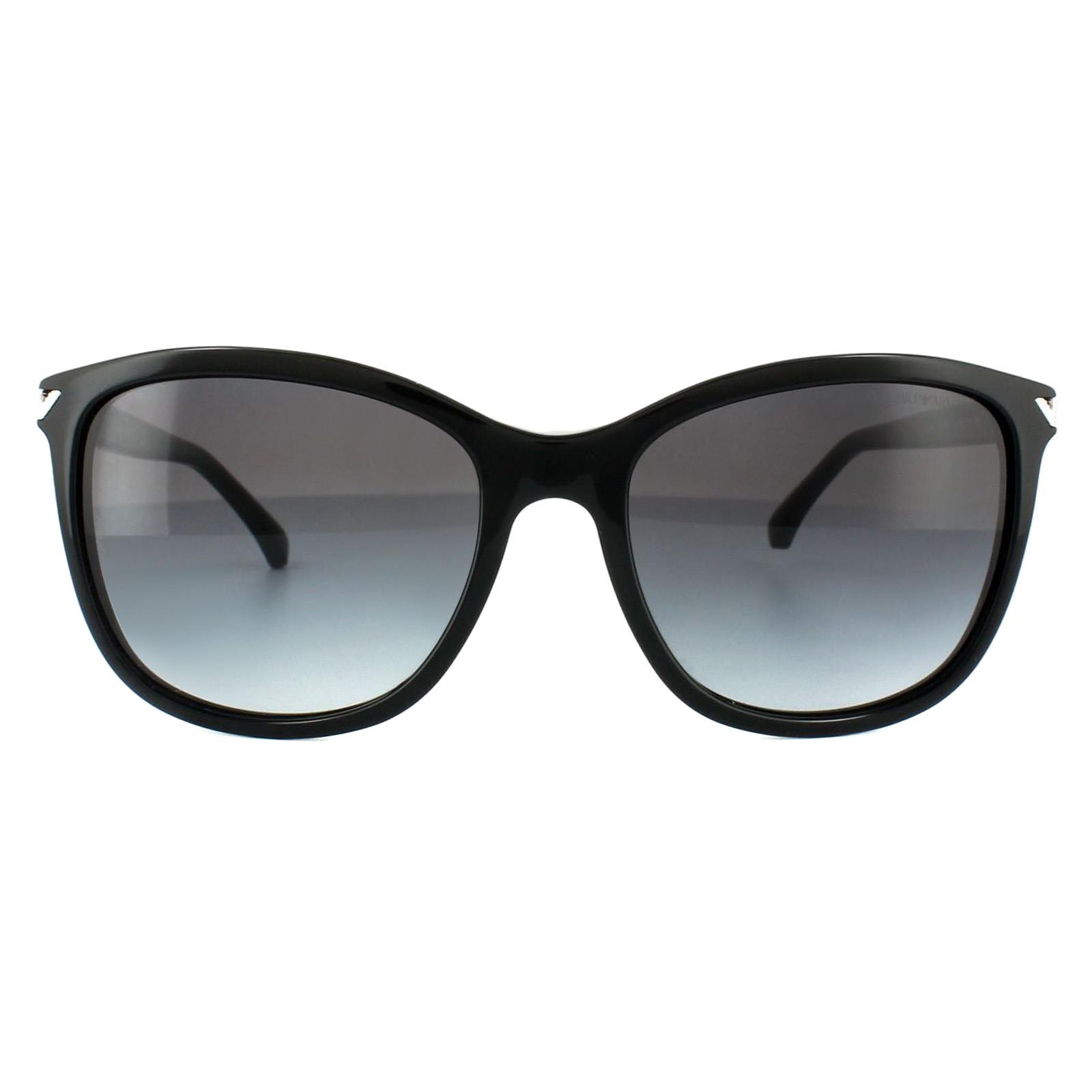 Black Emporio Armani Black Rectangle Black Grey Gradient 4060 Sunglasses, Image 1 of 6