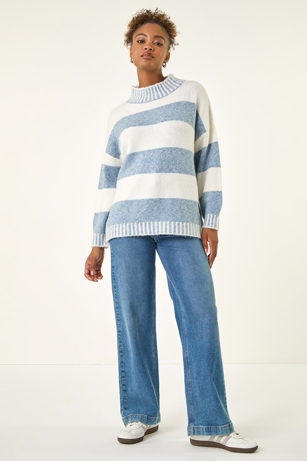 Ivory Stripe Knitted Jumper, Image 5 of 5