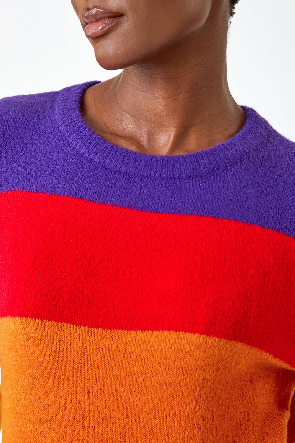 Multi Stripe Print Stretch Knit Jumper, Image 6 of 5