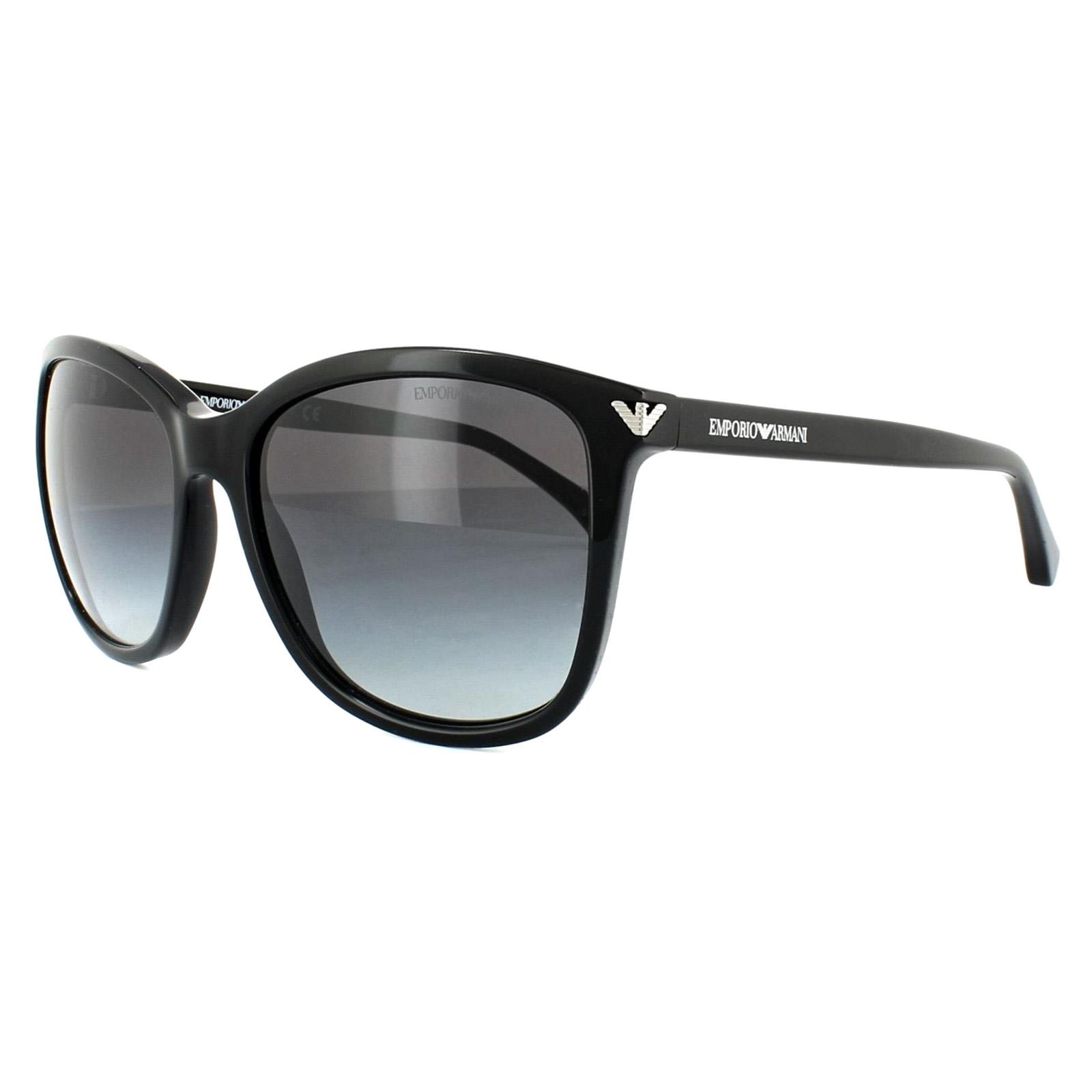 Black Emporio Armani Black Rectangle Black Grey Gradient 4060 Sunglasses, Image 2 of 6